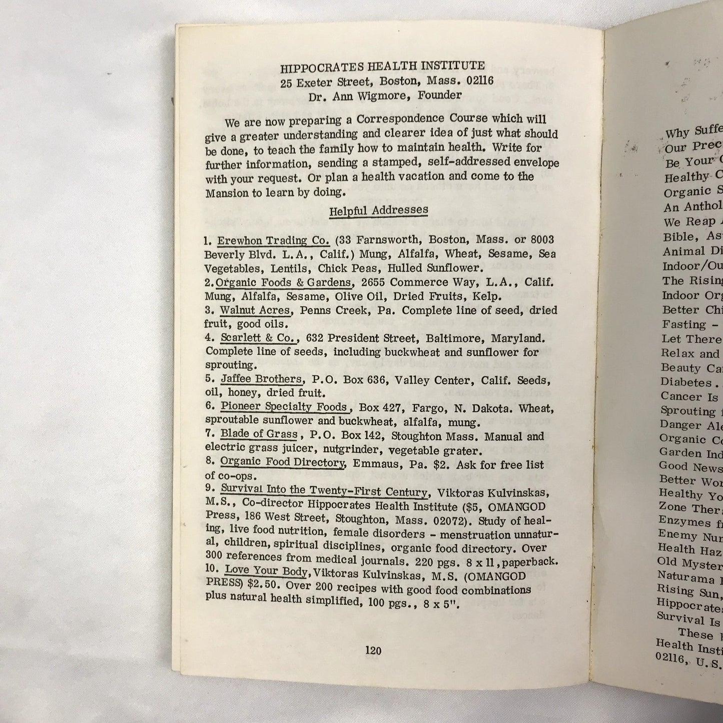 Healthy Children: Nature's Way Paperback Parenting Book by Ann Wigmore 1974