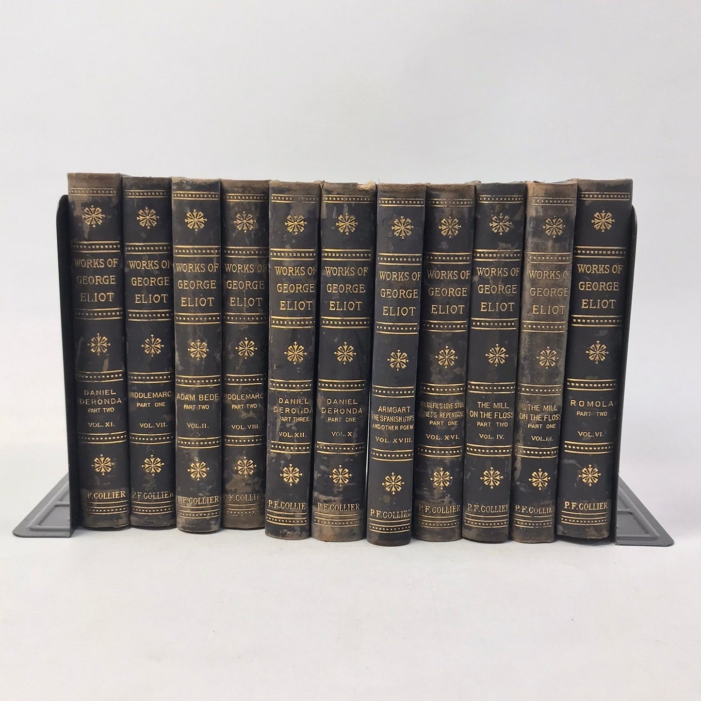 Works of George Eliot Lot of 11 Volumes Classic Literature Historical Philosophy