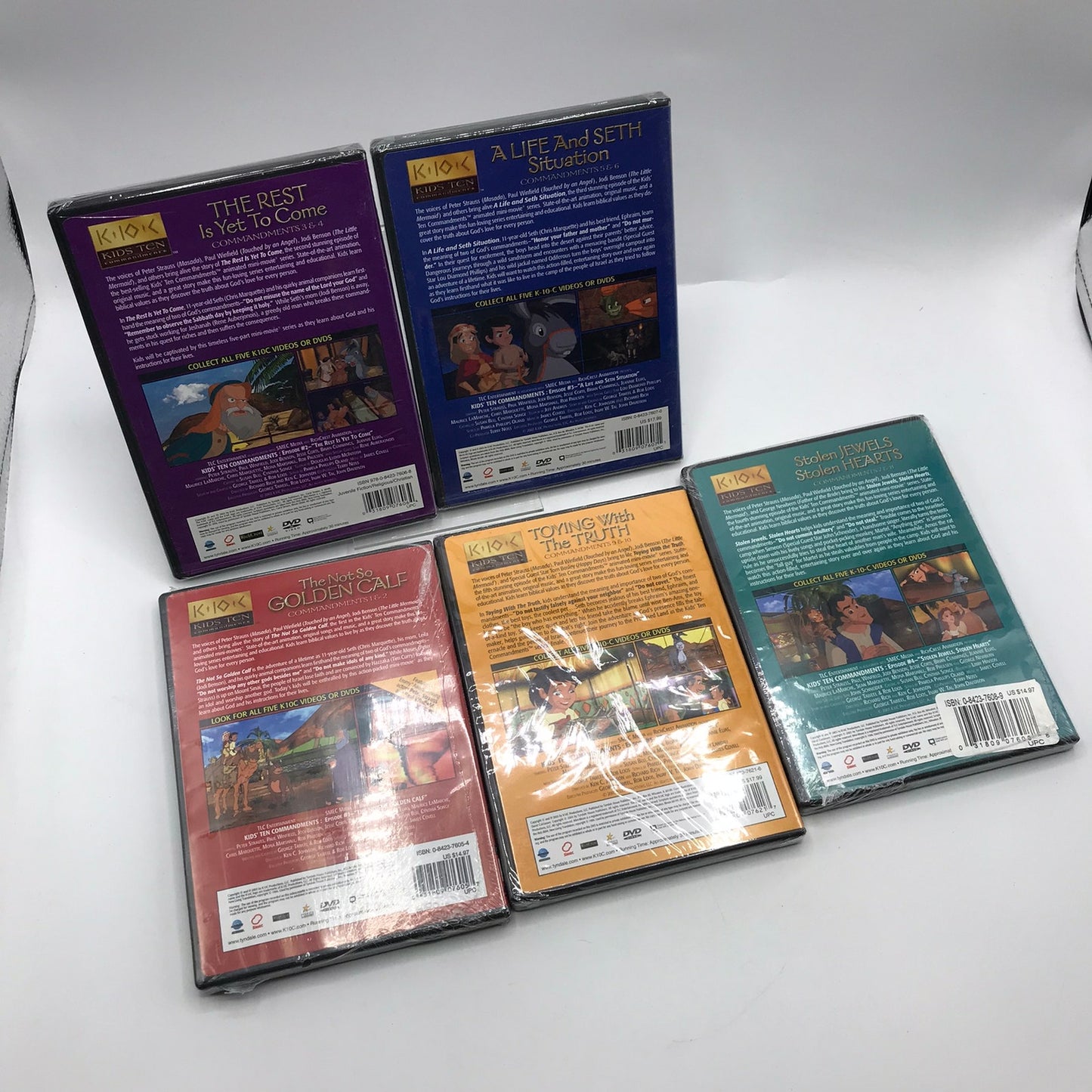 Kids Ten Commandments Set of 5 DVDs NEST Christian Bible Stories Homeschool