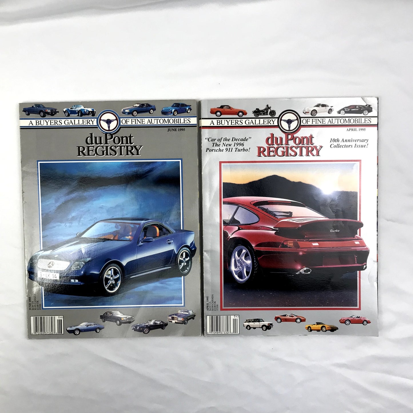 Lot of 2 duPont Registry Fine Automobiles Illustrated Paperback Magazines 1995
