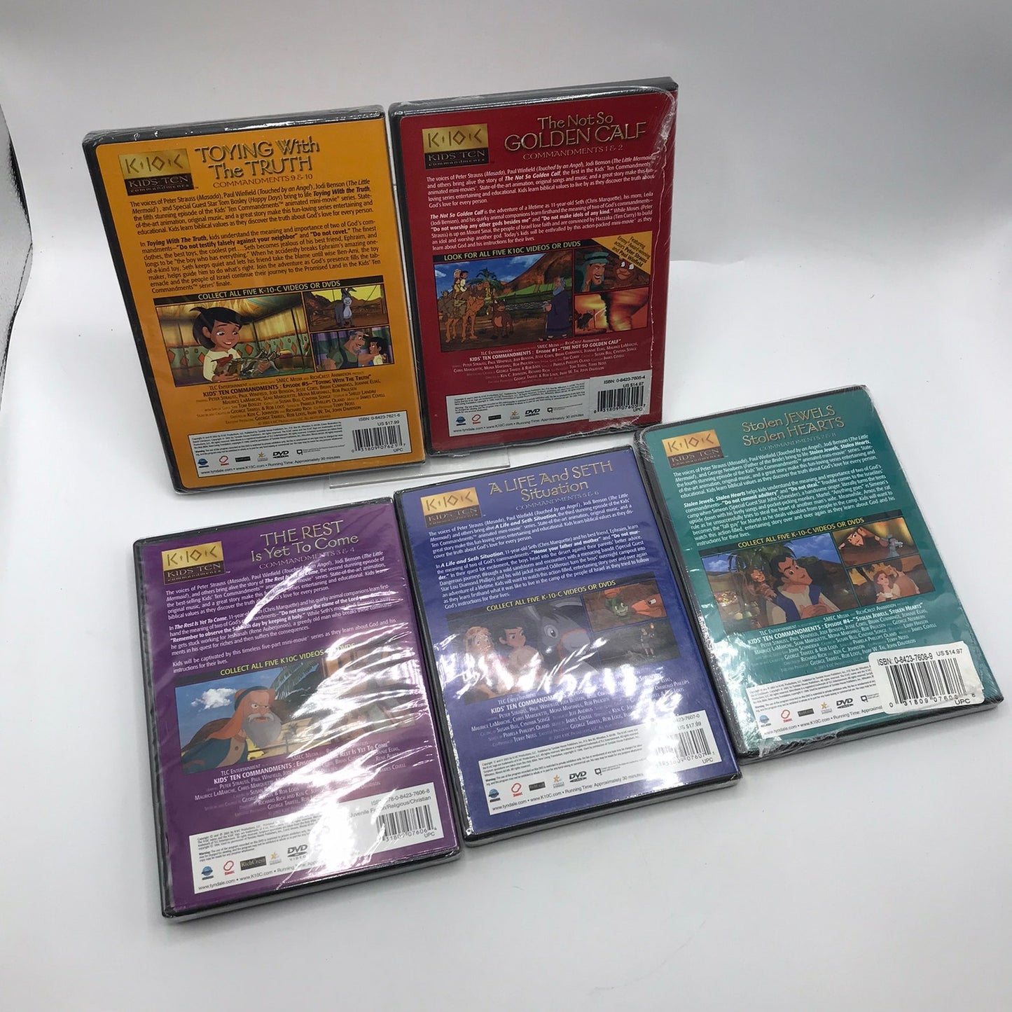 Kids Ten Commandments Set of 5 DVDs NEST Christian Bible Stories Homeschool