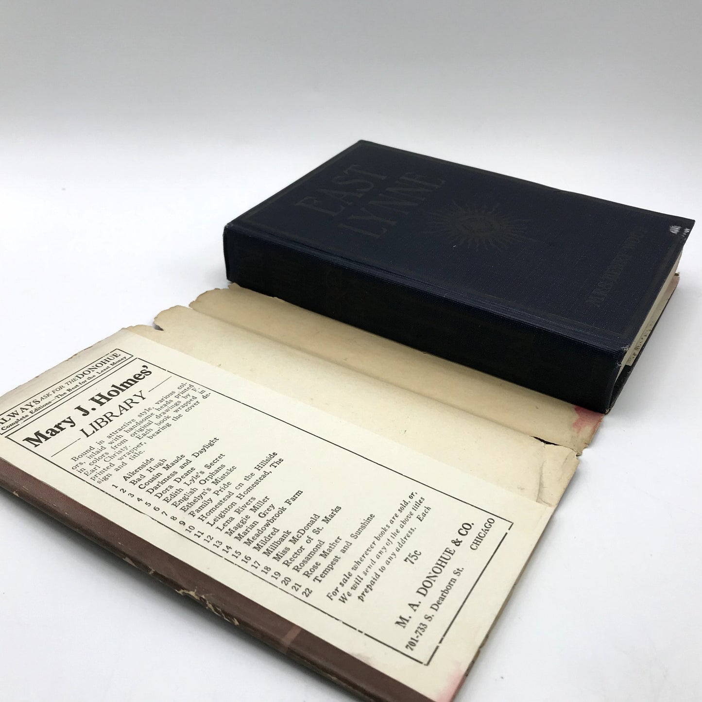 East Lynne by Mrs. Henry Wood Hardcover Novel M. A. Donohue & Co w/ Dust Cover
