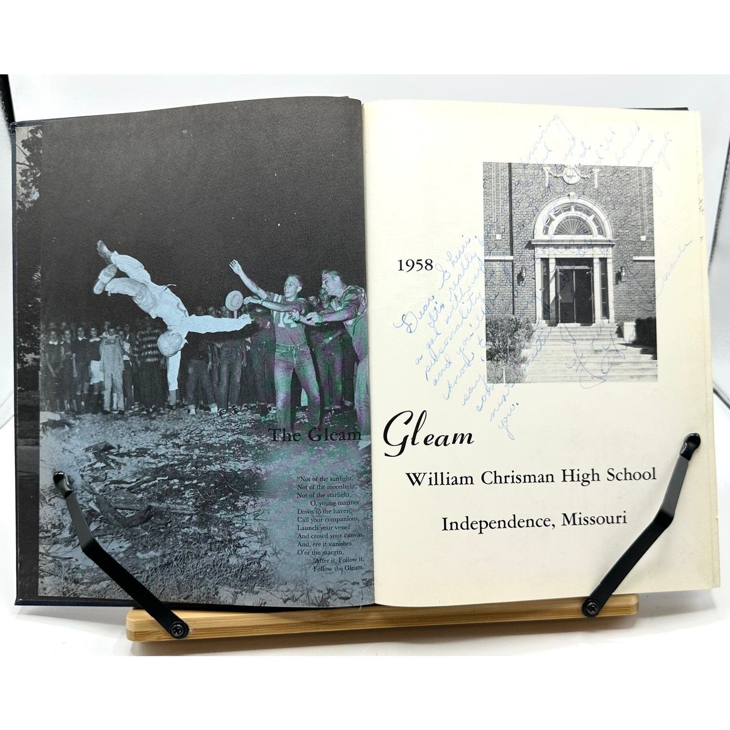 Vintage 1958 William Chrisman High School Gleam Hardcover Independence Yearbook