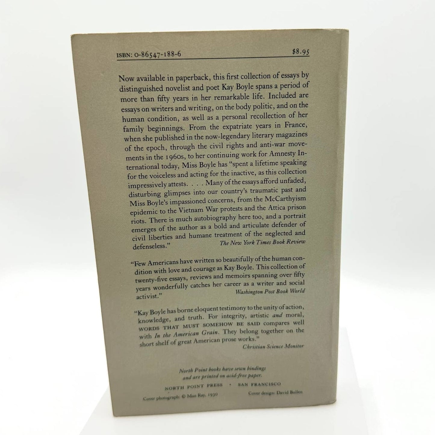 Words That Must Somehow Be Said by Kay Boyle 1985 1st Edition Signed Paperback