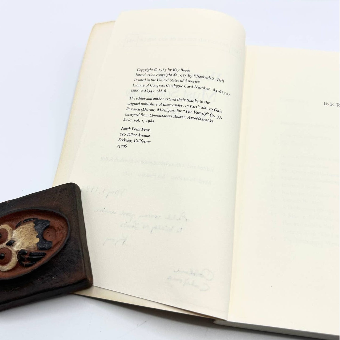 Words That Must Somehow Be Said by Kay Boyle 1985 1st Edition Signed Paperback
