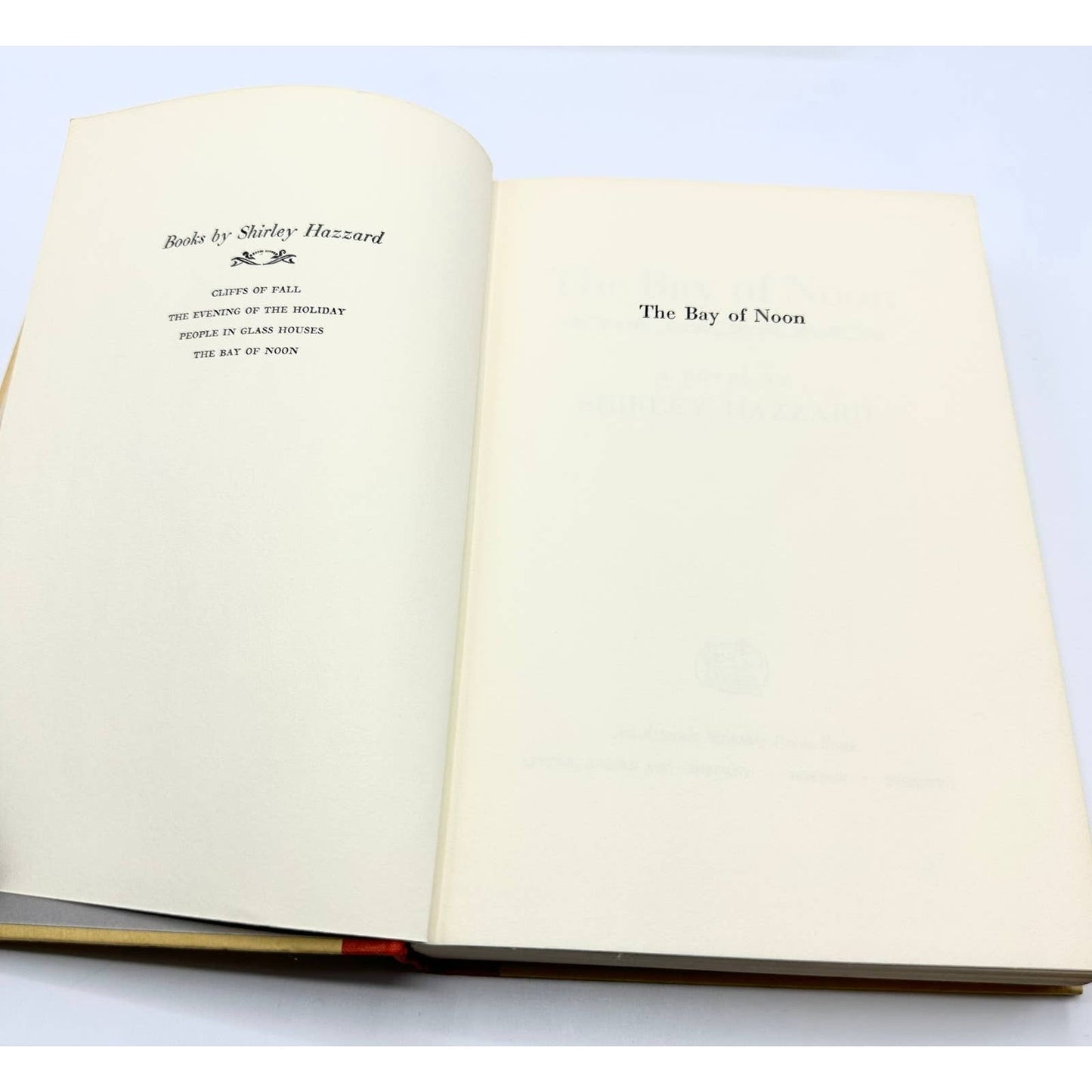 The Bay of Noon by Shirley Hazzard 1970 1st Edition English Novel Hardcover Book