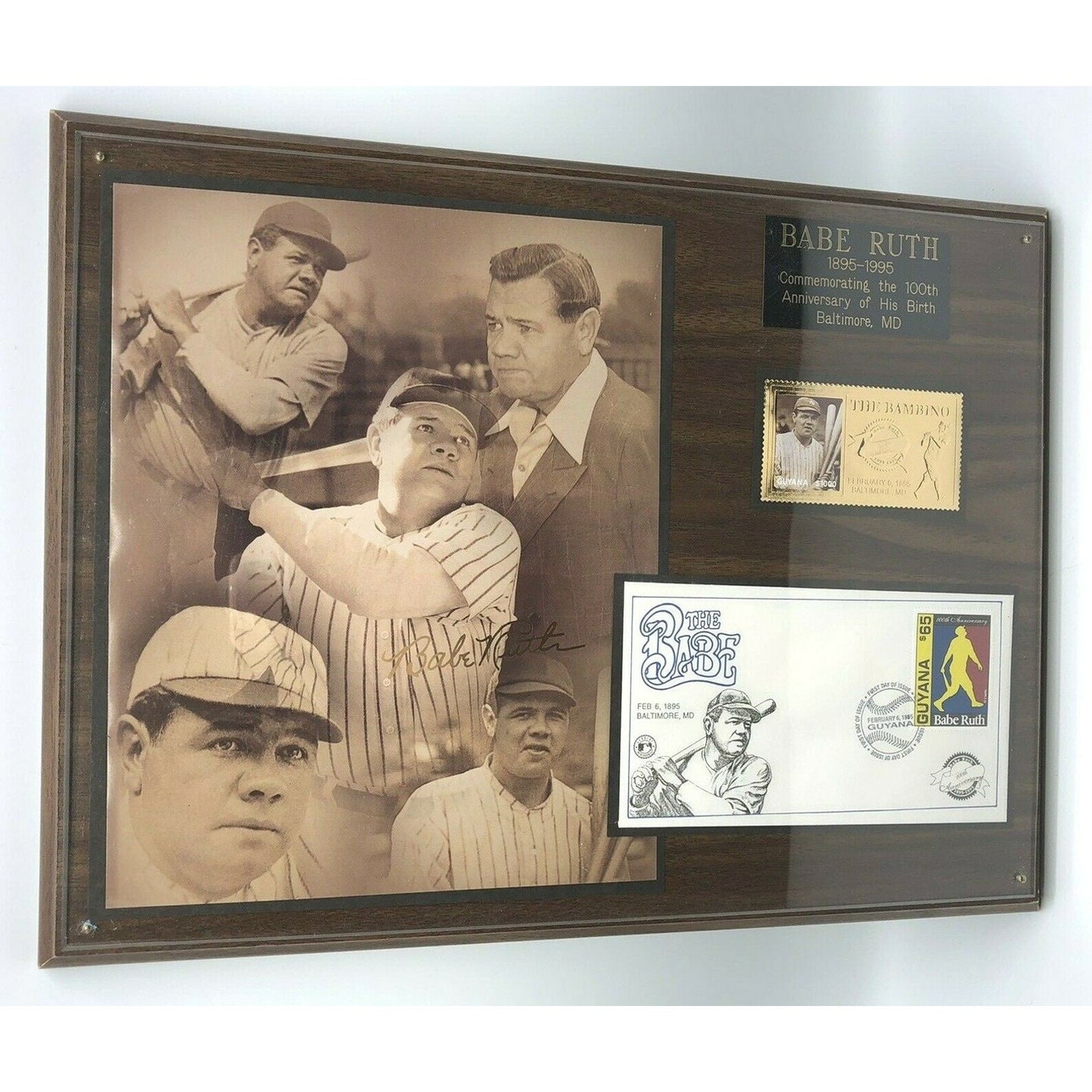 Babe Ruth 100th Anniversary Birth Plaque 1895-1995 SSCA Limited Numbered 1995
