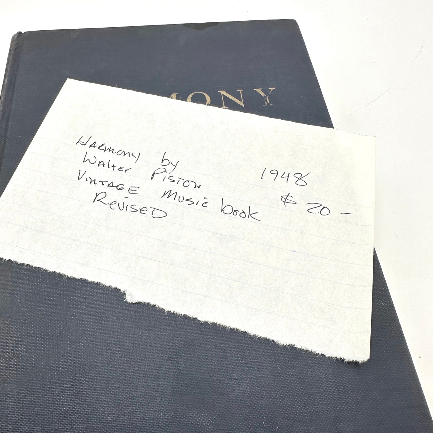 Vintage Harmony by Walter Piston 1948 Revised Edition Hardcover Music Book