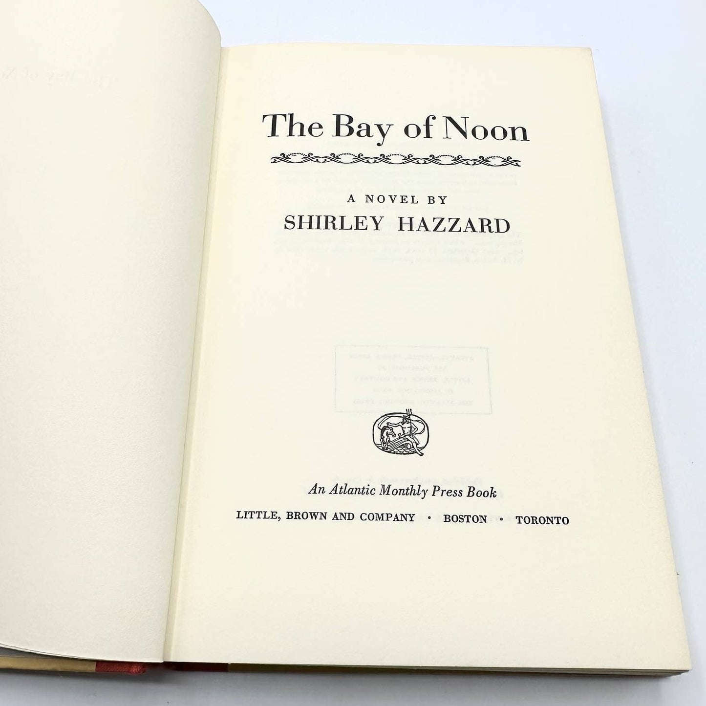 The Bay of Noon by Shirley Hazzard 1970 1st Edition English Novel Hardcover Book