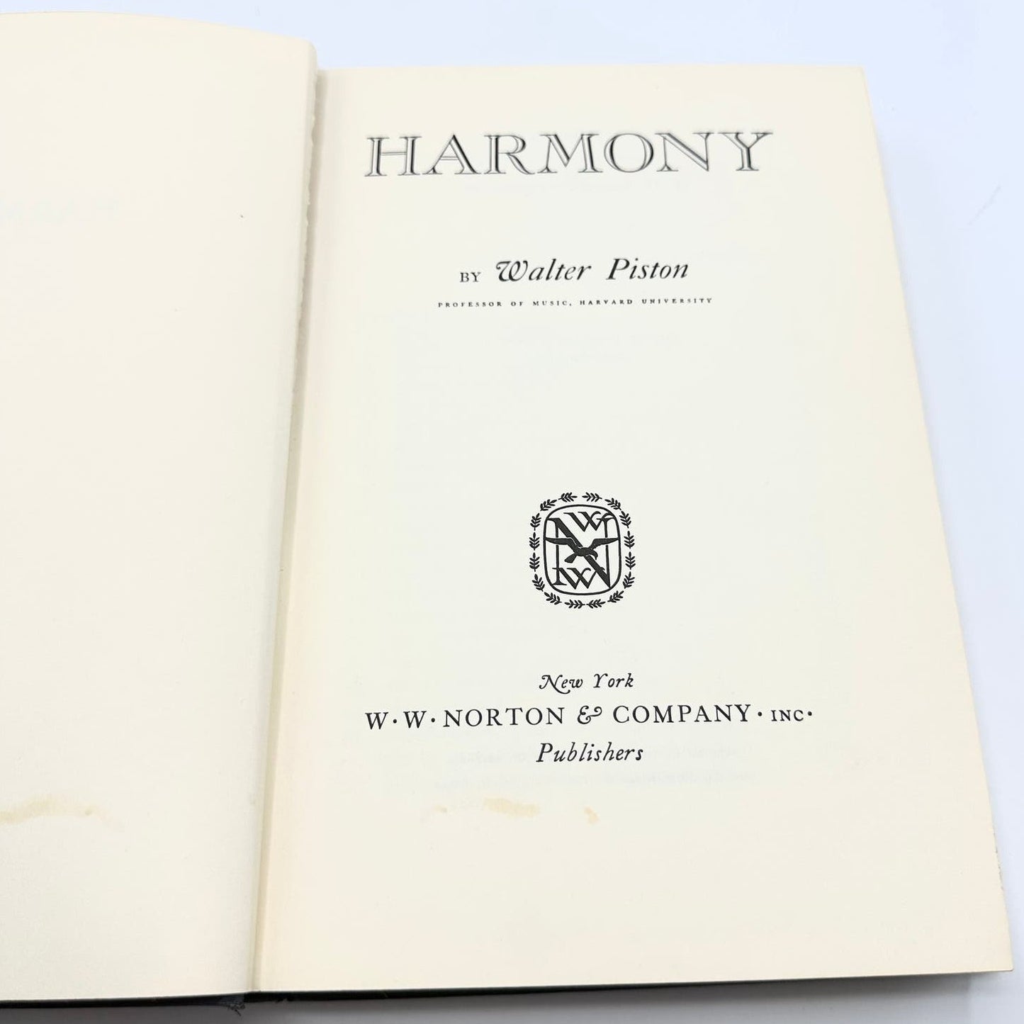 Vintage Harmony by Walter Piston 1948 Revised Edition Hardcover Music Book