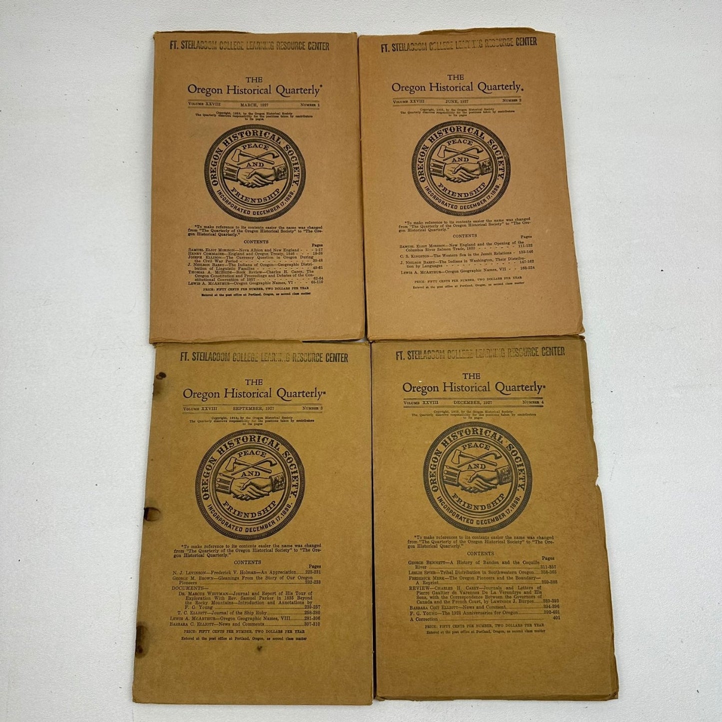 Oregon Historical Quarterly 1925-1930 Historical Society Journal 24 Periodicals