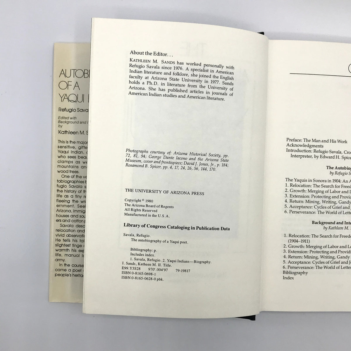 The Autobiography of A Yaqui Poet Illustrated HC by Refugio Savala 1980 1st Ed.