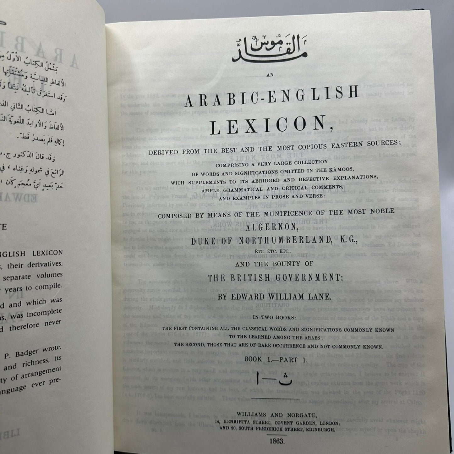 An Arabic-English Lexicon Edward William Lane 1863 Complete 8 Volume Set