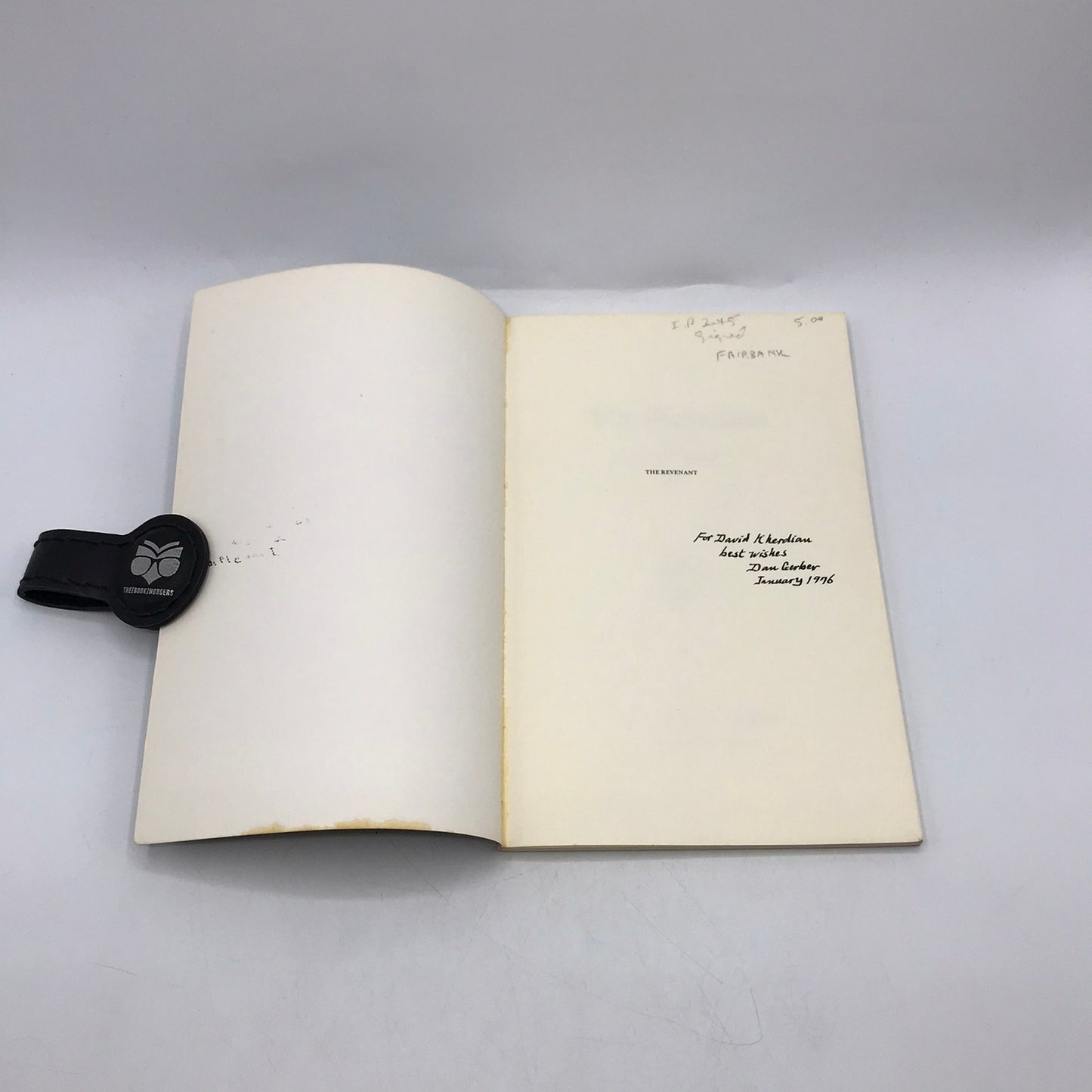 The Revenant Dan Gerber SIGNED Spiritual Mortality Solitude Contemporary Poetry