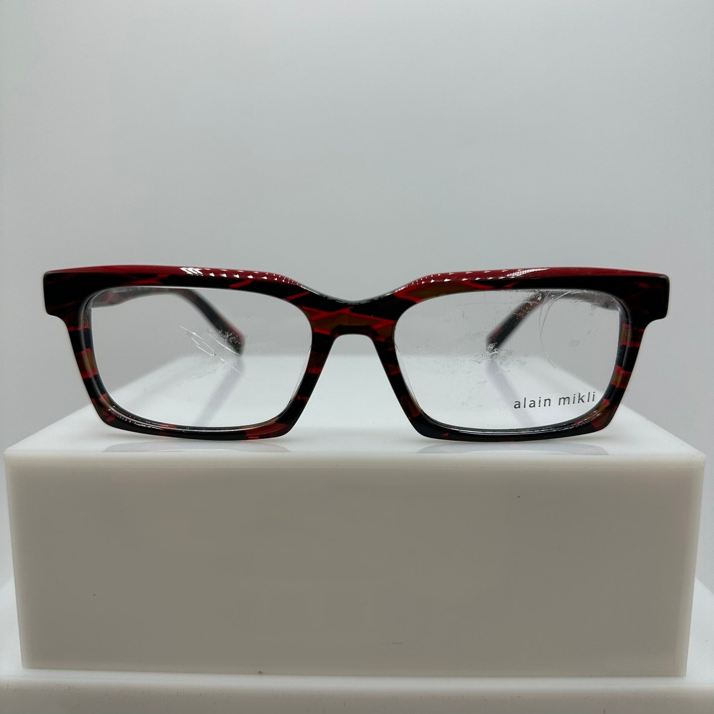 Alain Mikli Hadrien A03120 006 Red Rhombus Men Rectangular Frames 55-17-145
