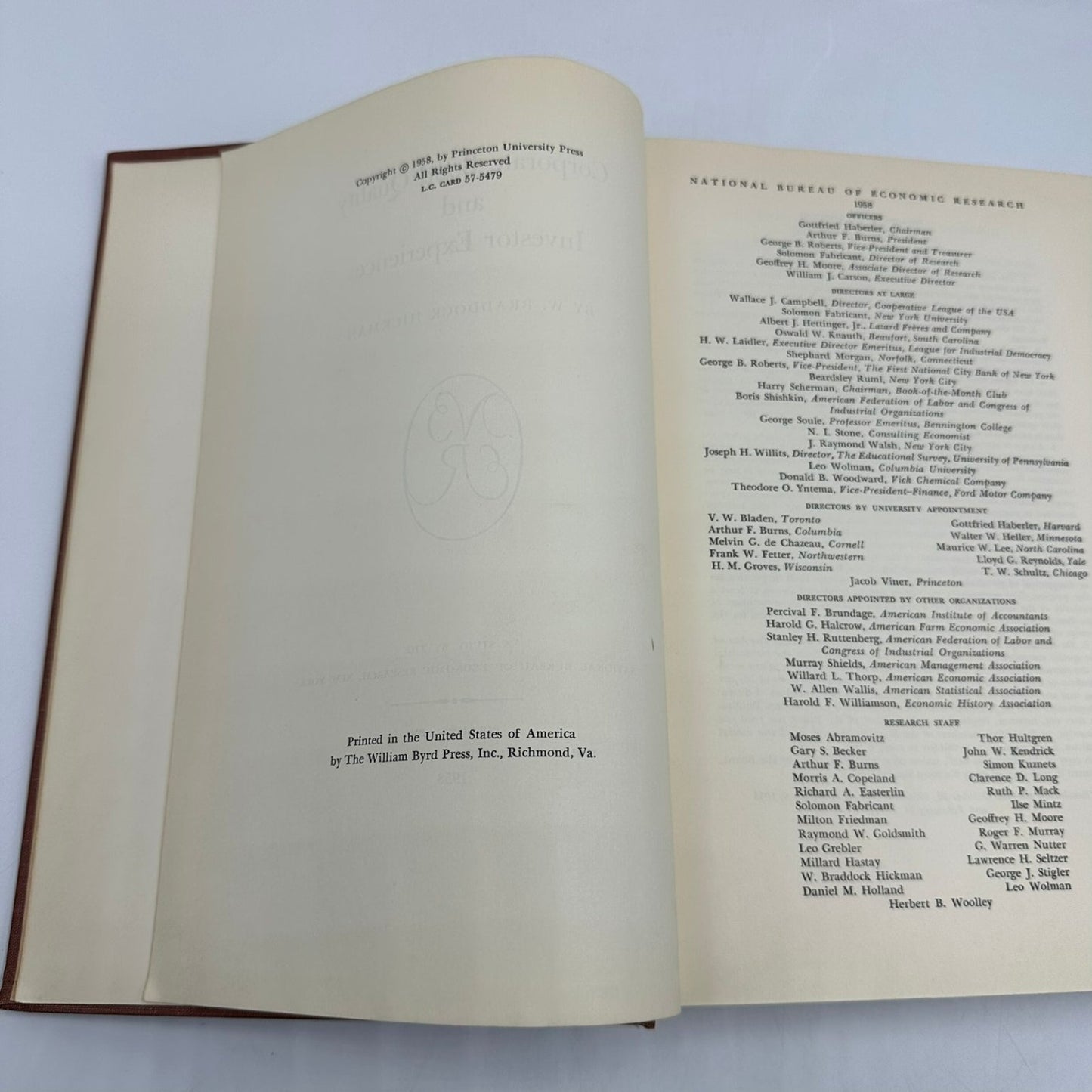 Corporate Bond Quality Investor Experience Hickman 1958 First Edition Princeton