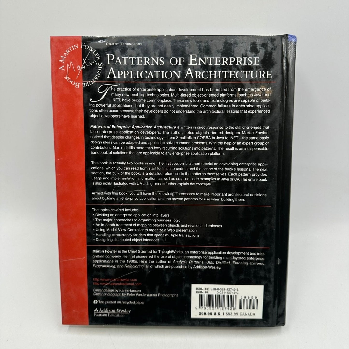 Patterns of Enterprise Application Architecture Martin Fowler 2003 IT 16th Print