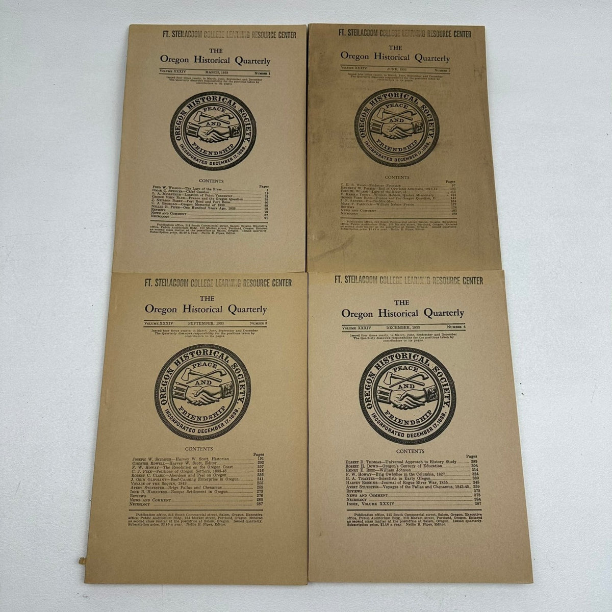 Oregon Historical Quarterly 1931-1937 Historical Society Journal 24 Periodicals