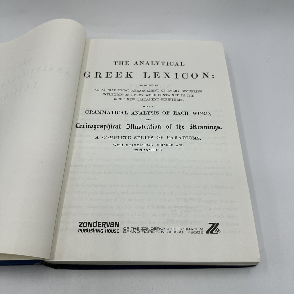 Analytical Greek Lexicon 1975 Zondervan Greek New Testament Study Bible