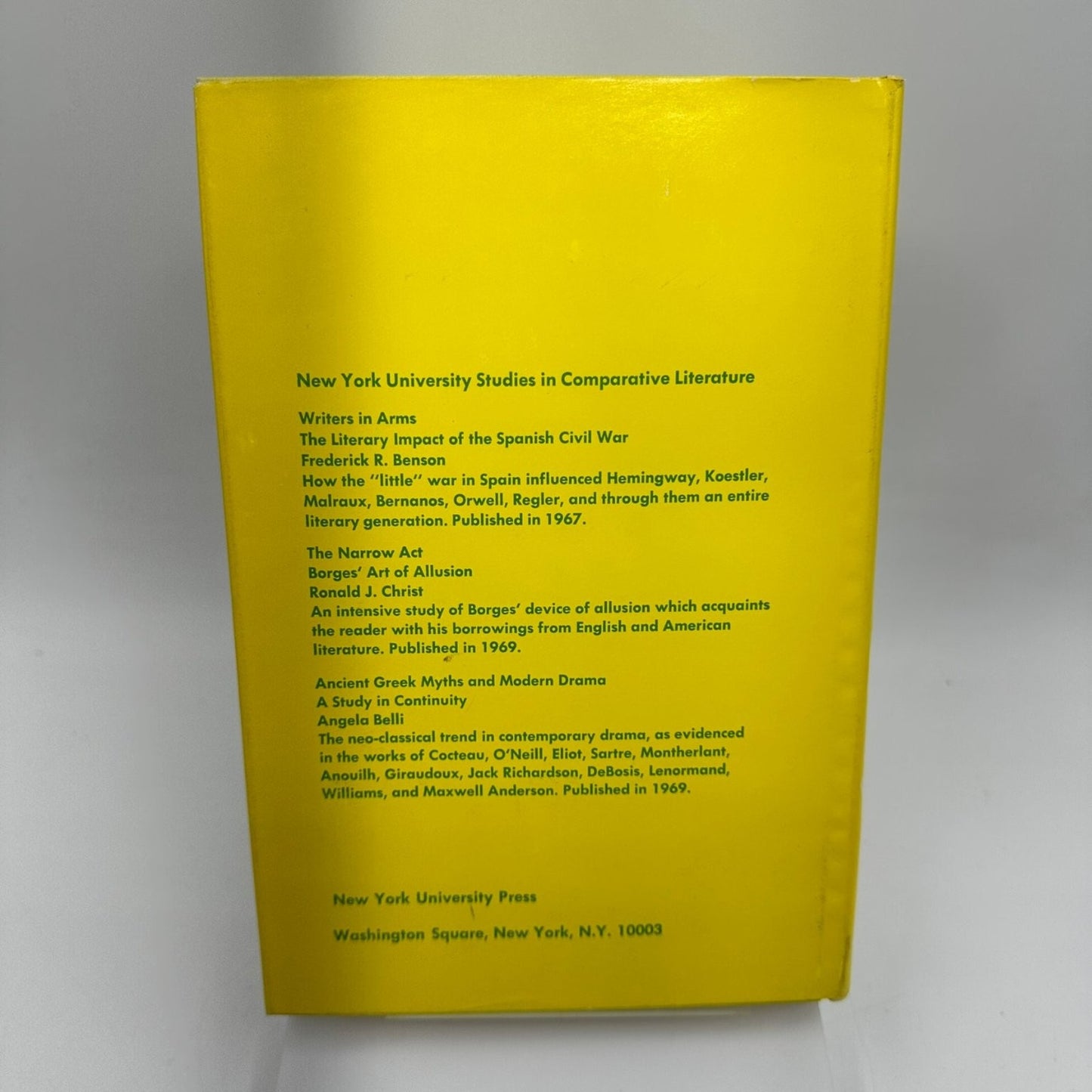 Three Modern Italian Poets Cary 1969 Poetry Comparative Literature NYU Press