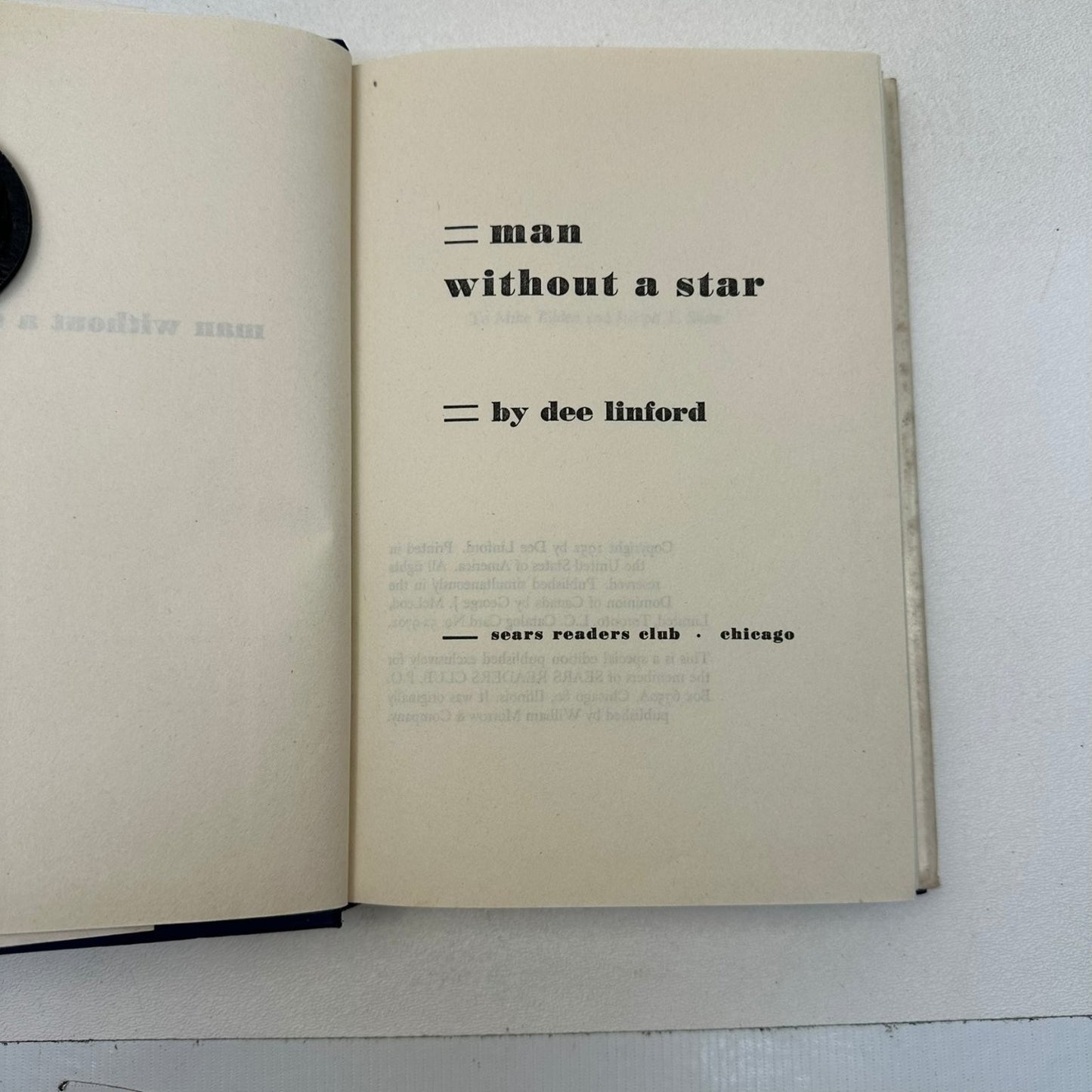 Man Without A Star Dee Linford 1952 Sears Readers Club Western Adventure Novel