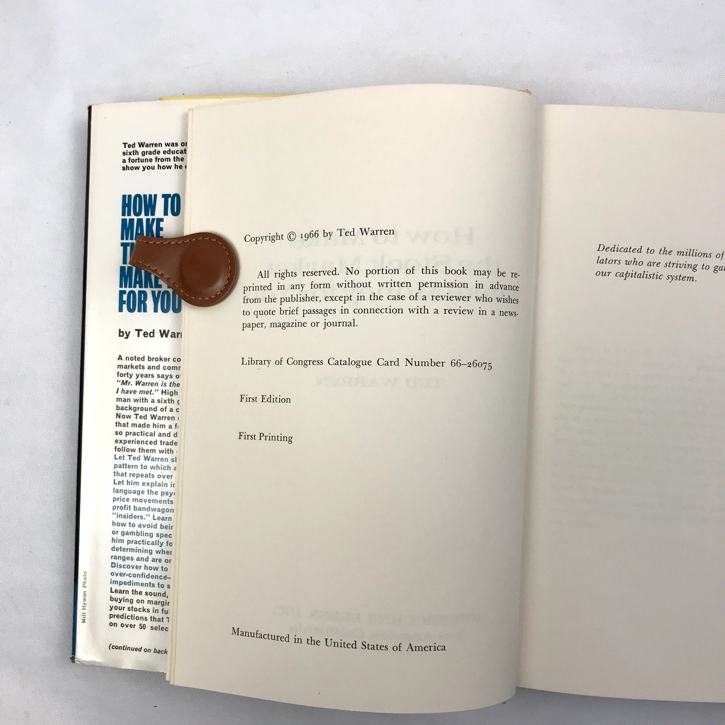 How to Make the Stock Market Make Money for You 1st Edition SIGNED by Ted Warren