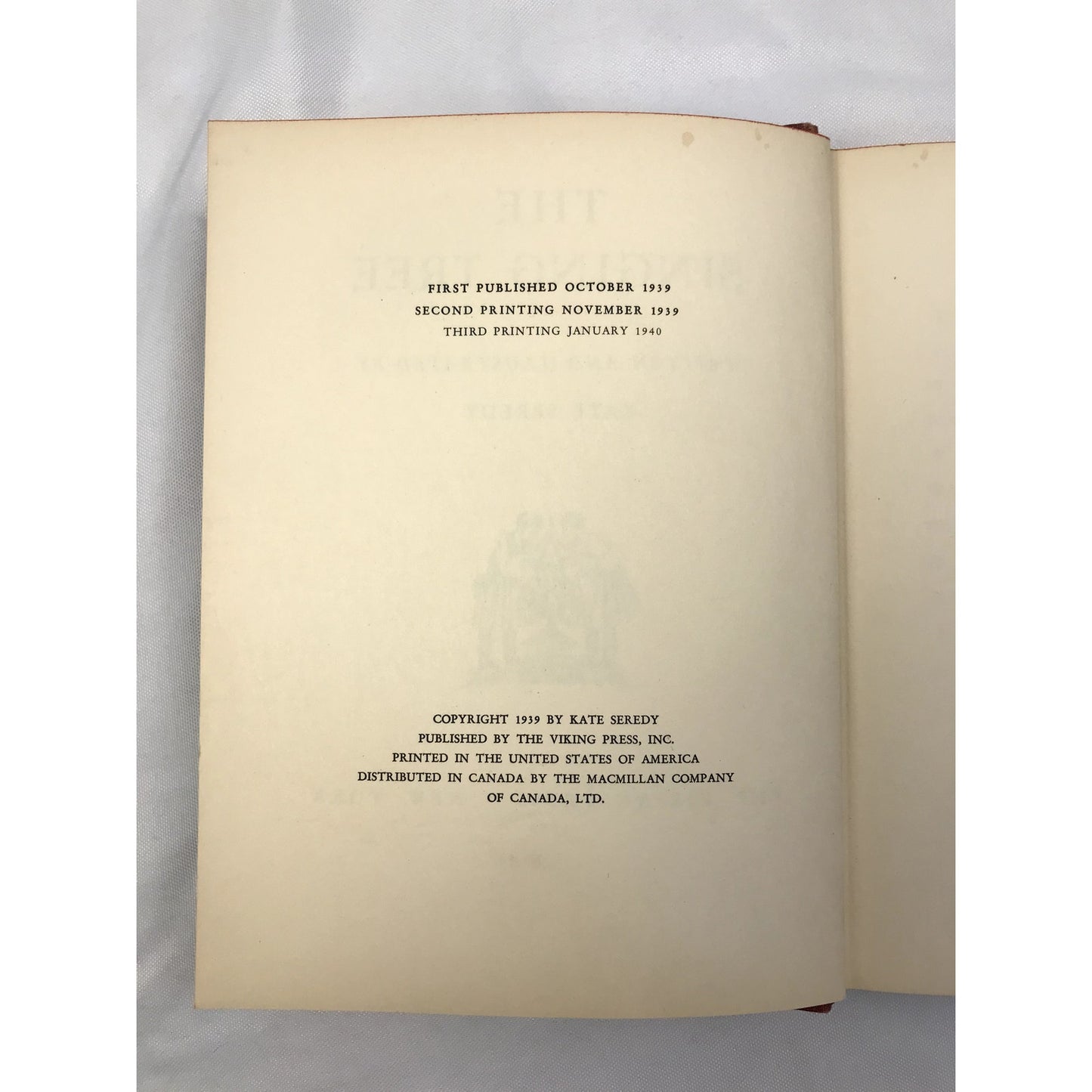 The Singing Tree by Kate Seredy Hardcover Book with Color Illustrations 1940