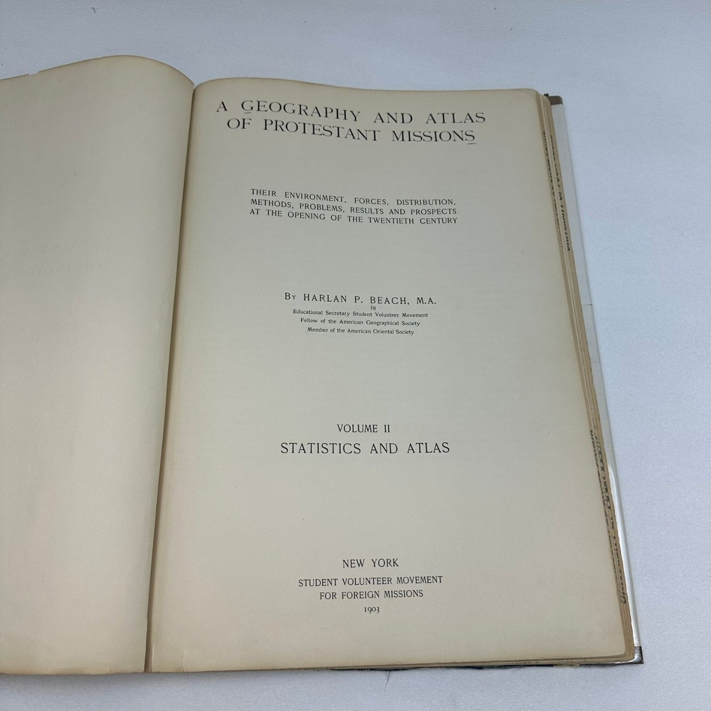 A Geography and Atlas of Protestant Missions Vol II Beach 1901 Student Movement