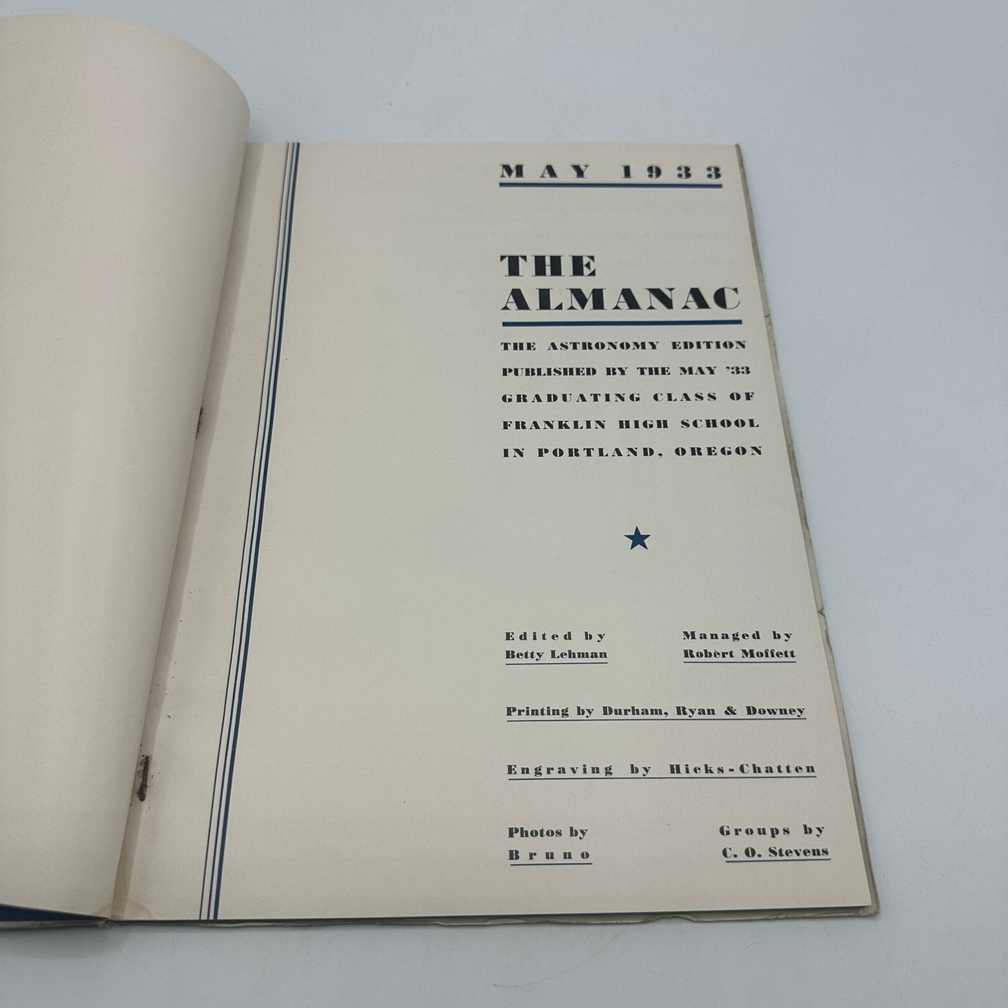 The Almanac May 1933 Franklin High School Yearbook Portland OR Astronomy Edition