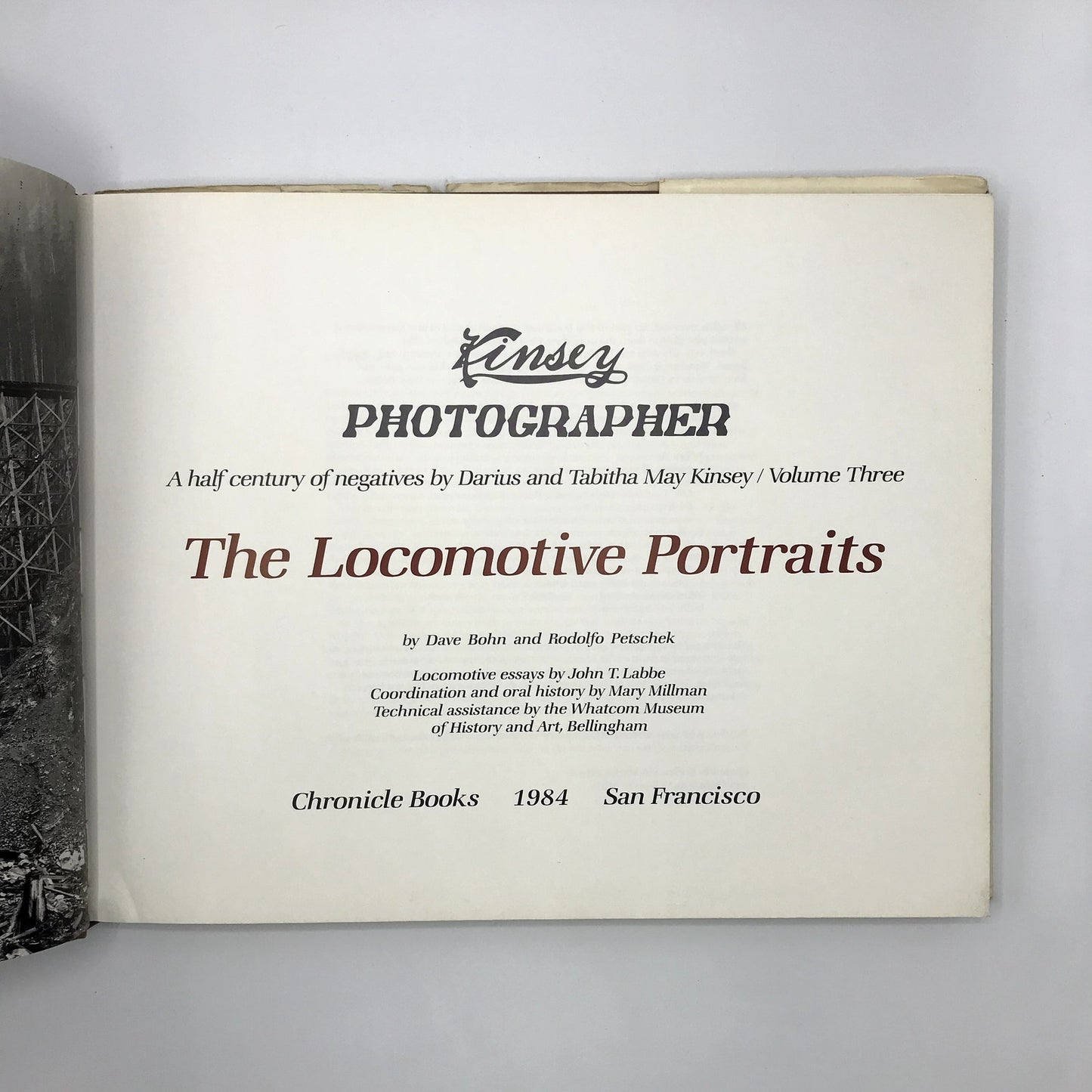 Kinsey Photographer: The Locomotive Portraits Volume 3 1988 Hardcover Book