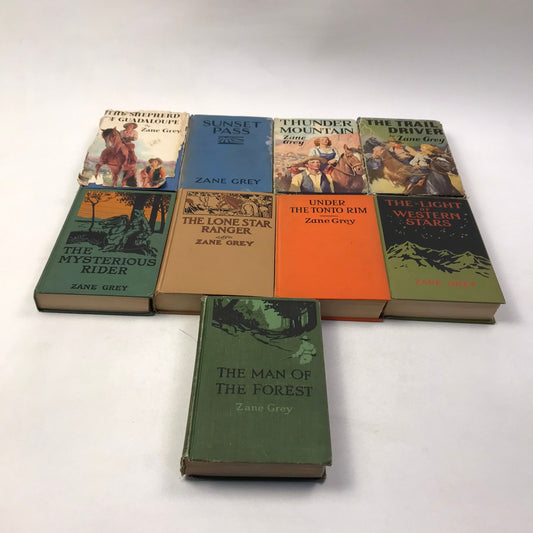 Zane Grey Western Action Adventure Cowboy Historical Suspenseful Novels Lot of 9