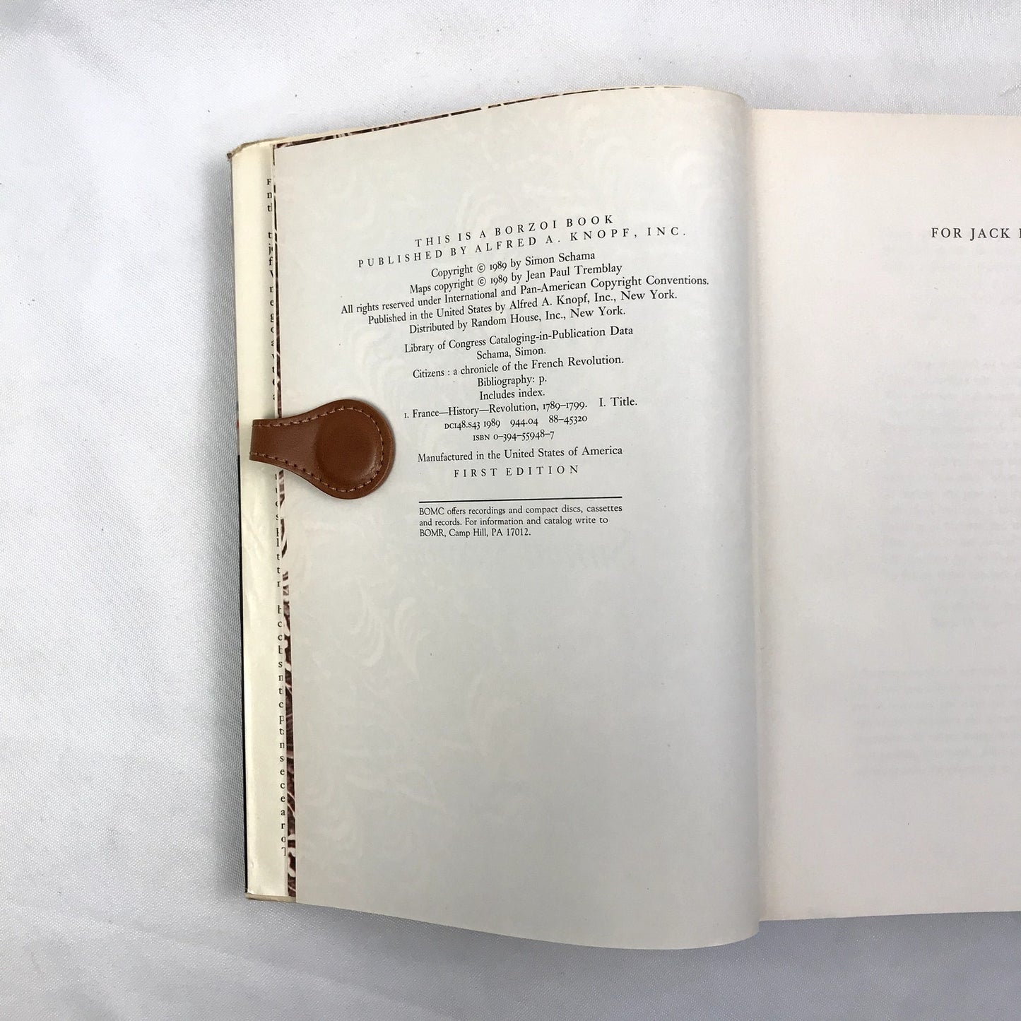 Citizens: A Chronicle of the French Revolution First Edition Book Simon Schama