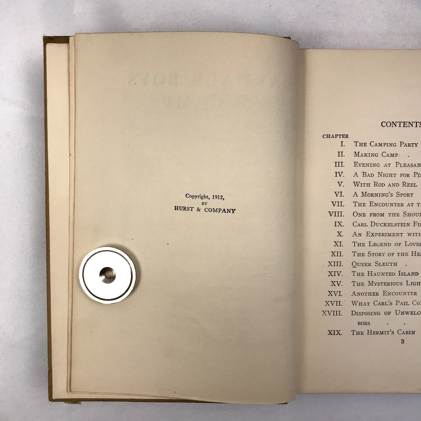 Oakdale Boys in Camp Color Illustrated Hardcover Book by Morgan Scott 1912