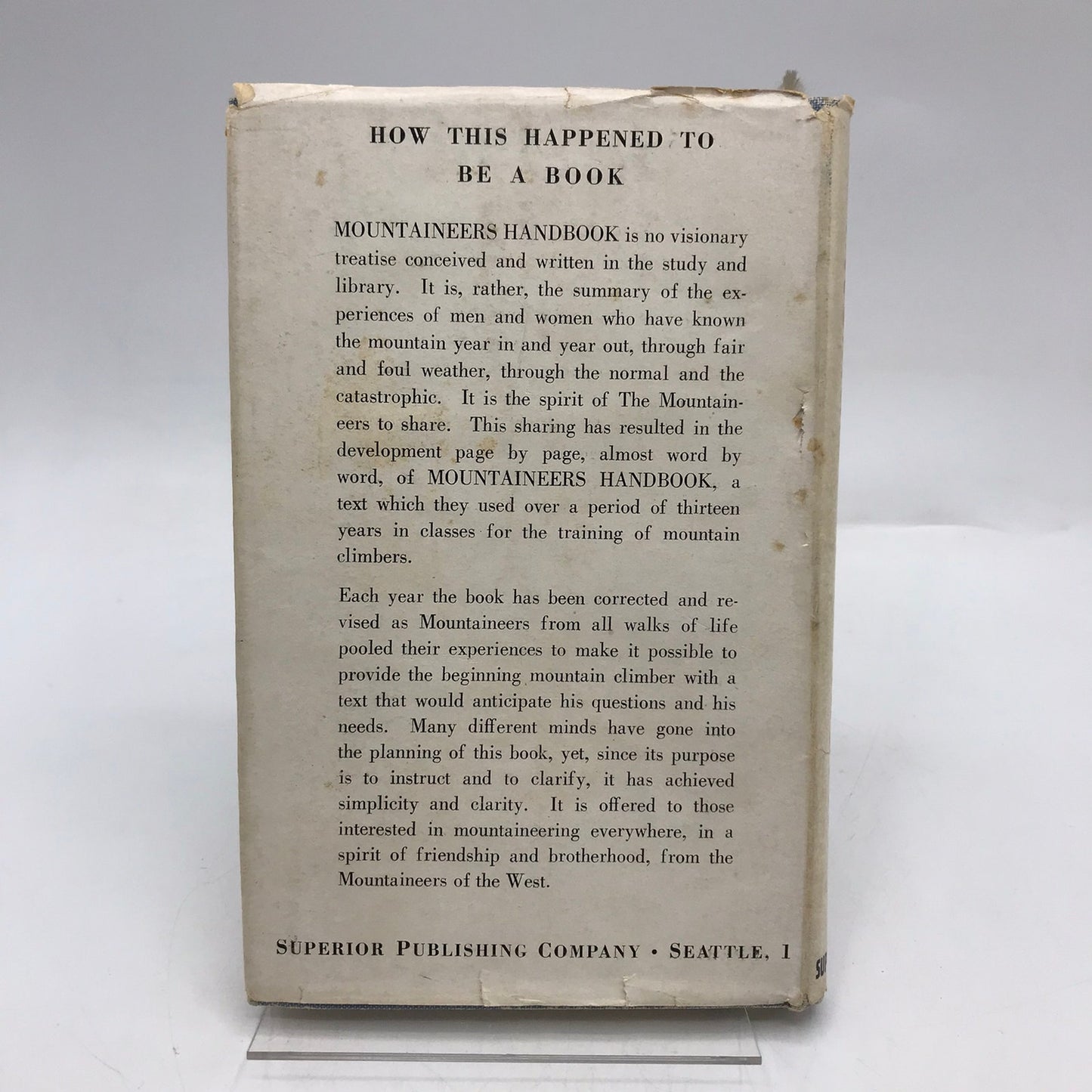 Mountaineers Handbook The Techniques of Mountain Climbing Outdoors Nature Sports