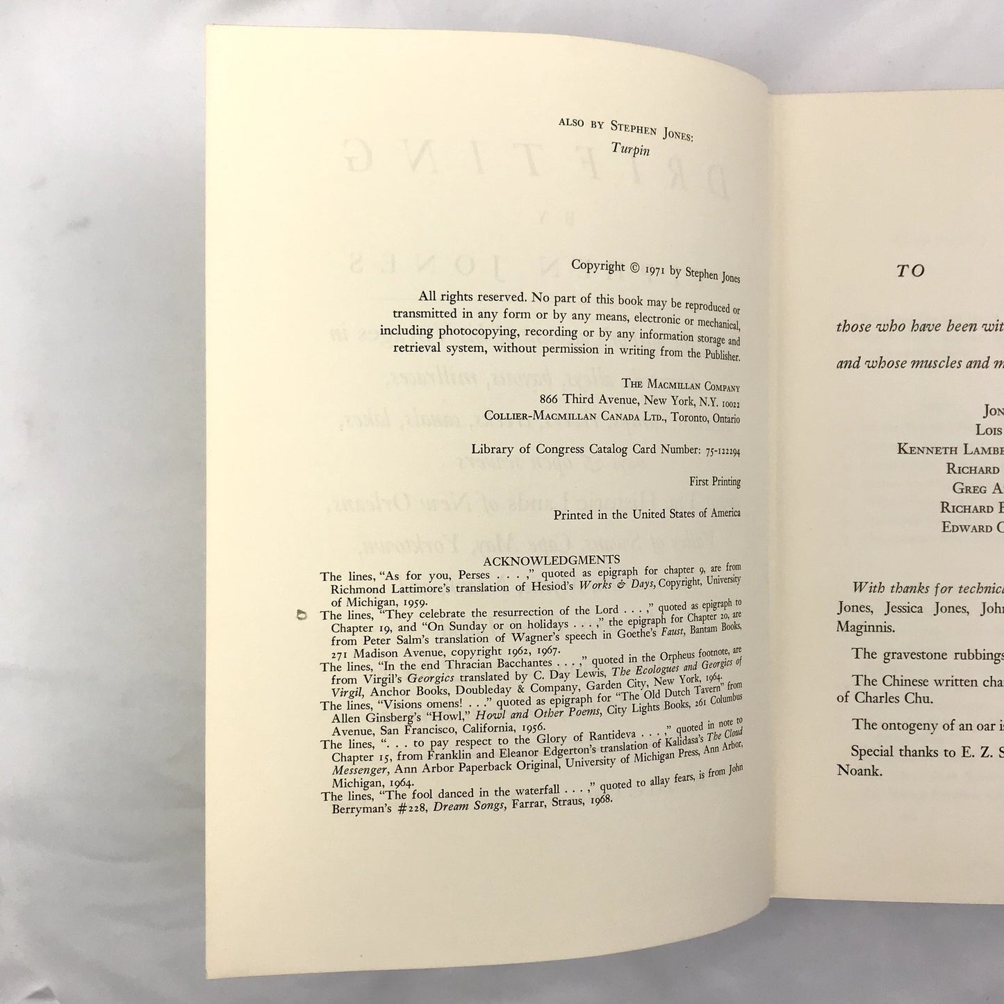 Drifting The Historic Lands Illustrated Hardcover Stephen Jones 1st Edition 1971