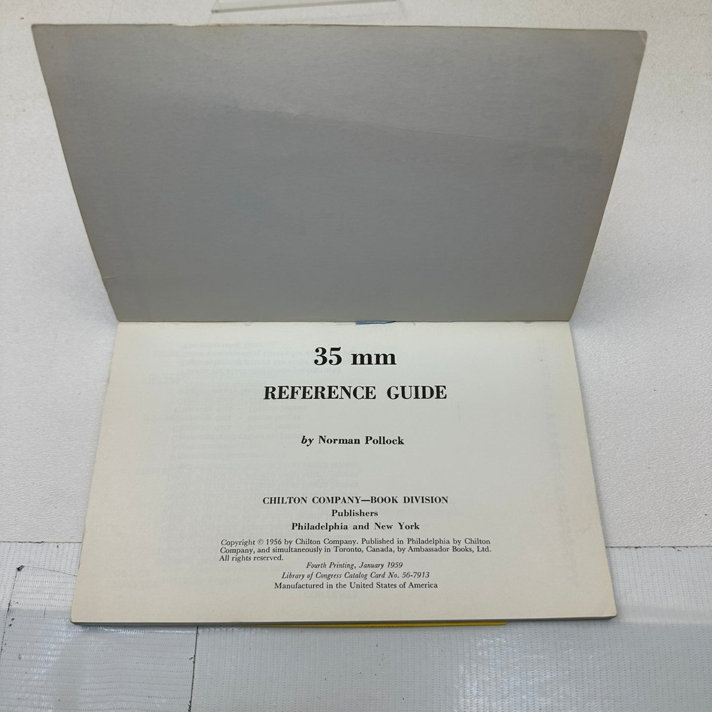 35 mm Reference Guide Norman Pollock 1956 First Printing Photography Chilton