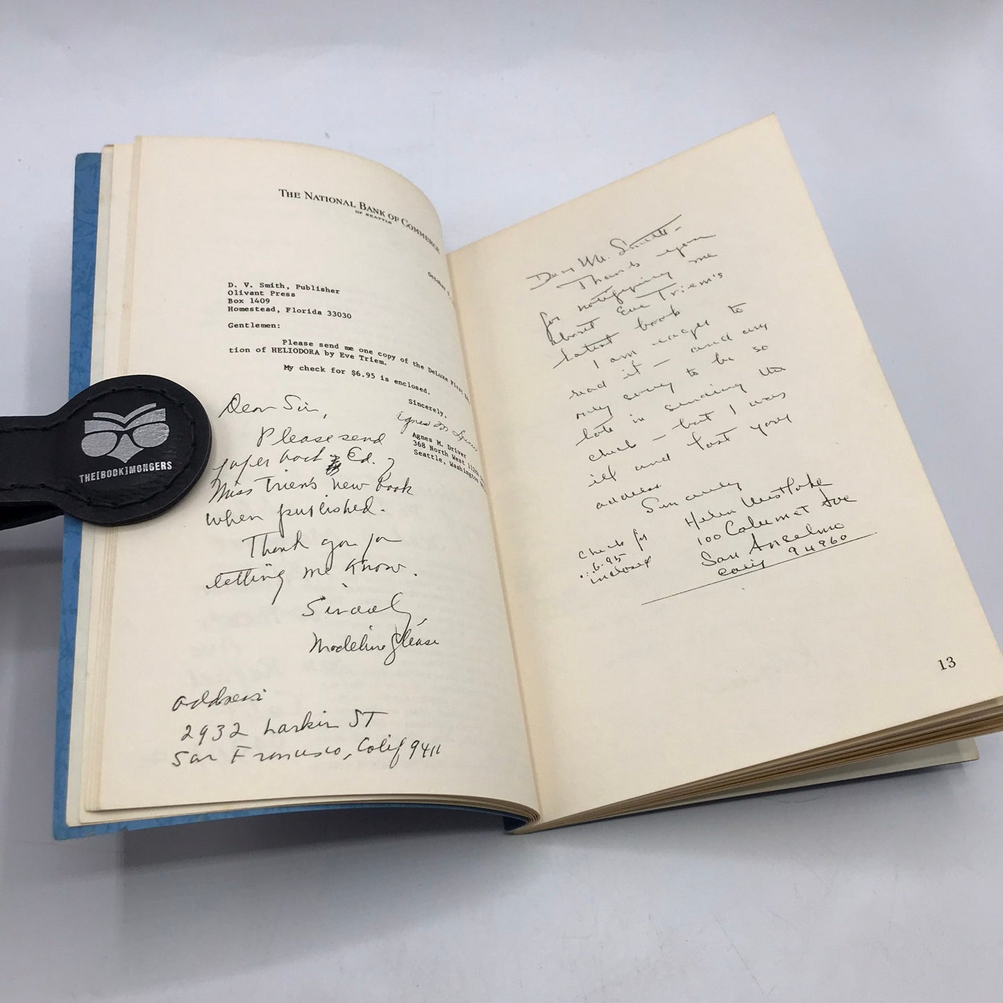 Heliodora Eve Triem Velvet Cover Signed U.S. Poet Chapbook #7 Olivant Press 1967