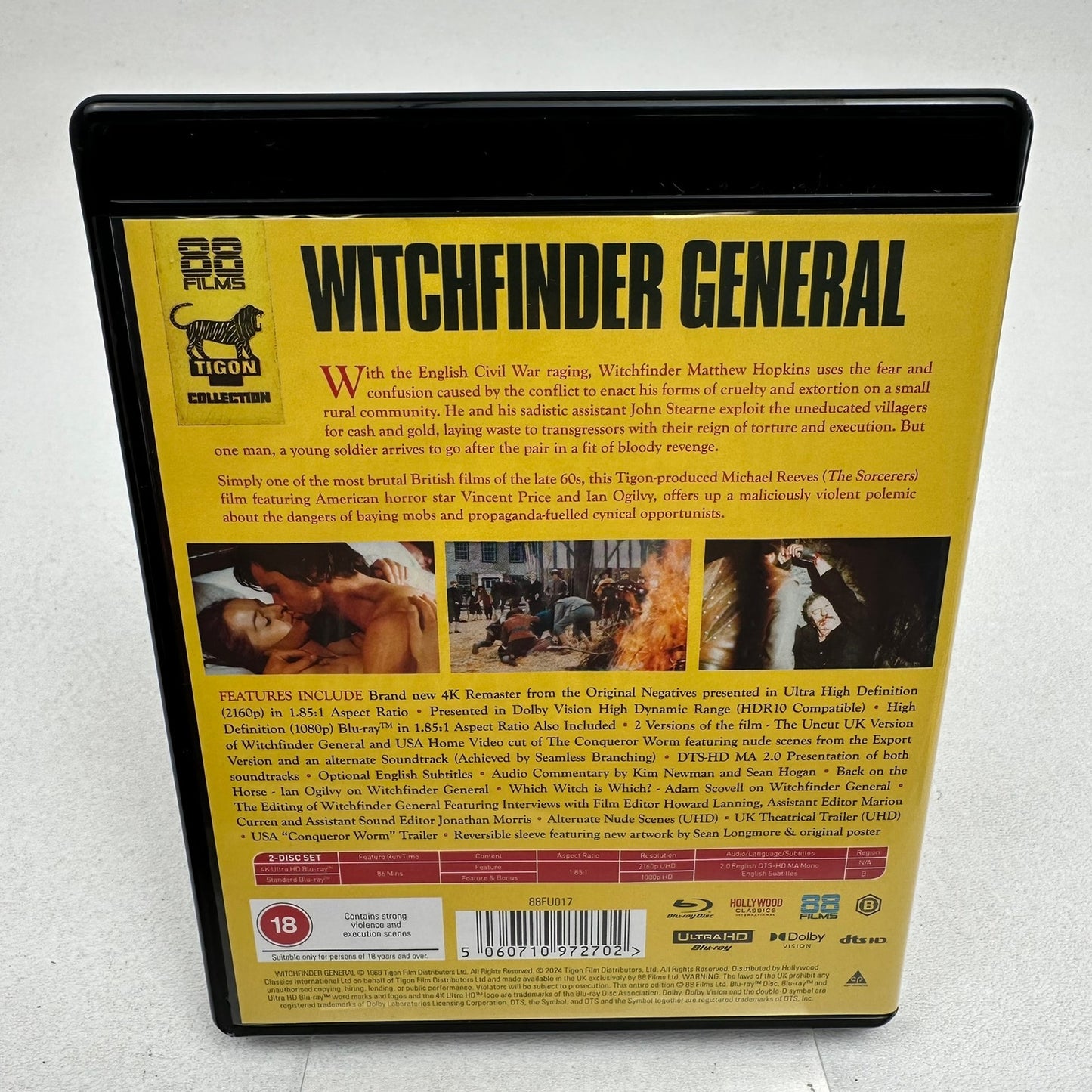 Witchfinder General 4K Ultra HD DVD Blu-ray 2-Disc Set Historical Folk Horror