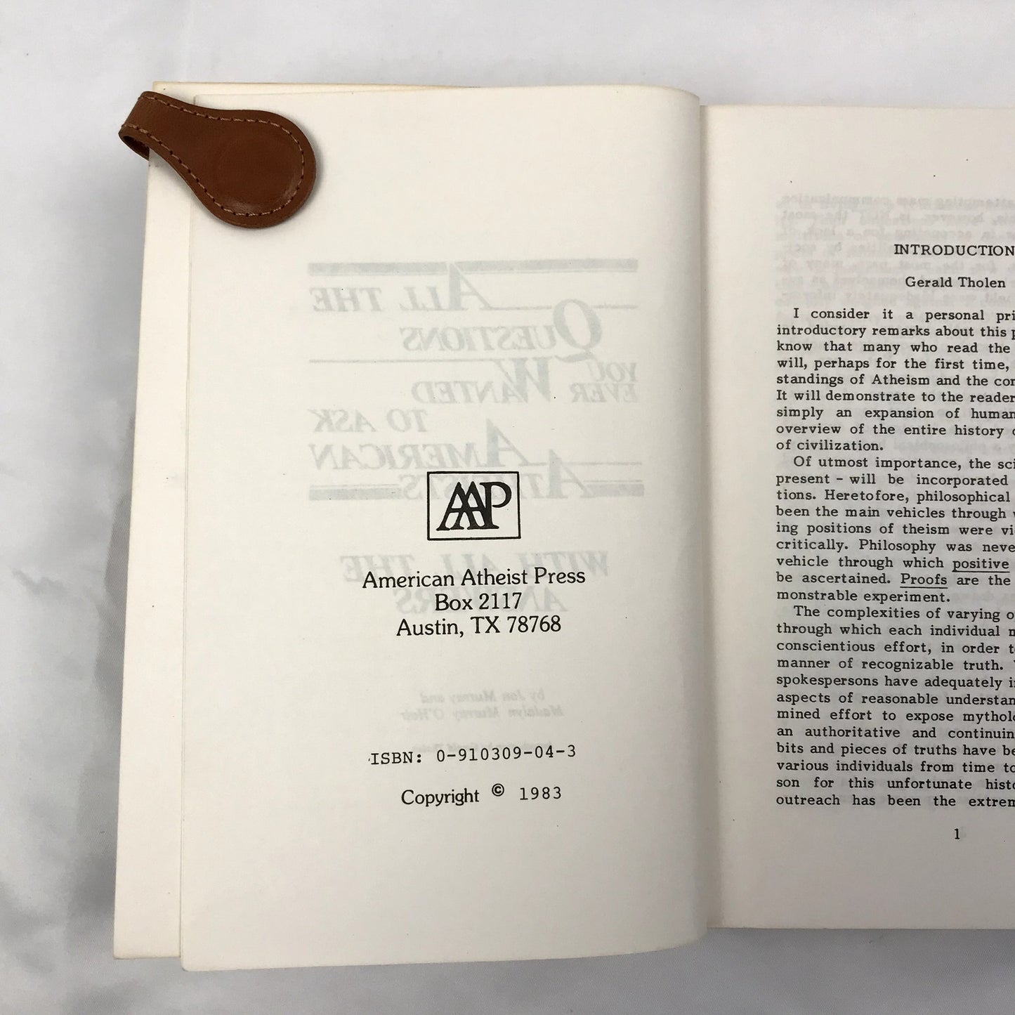 All The Questions You Ever Wanted To Ask American Atheists Paperback Book 1983