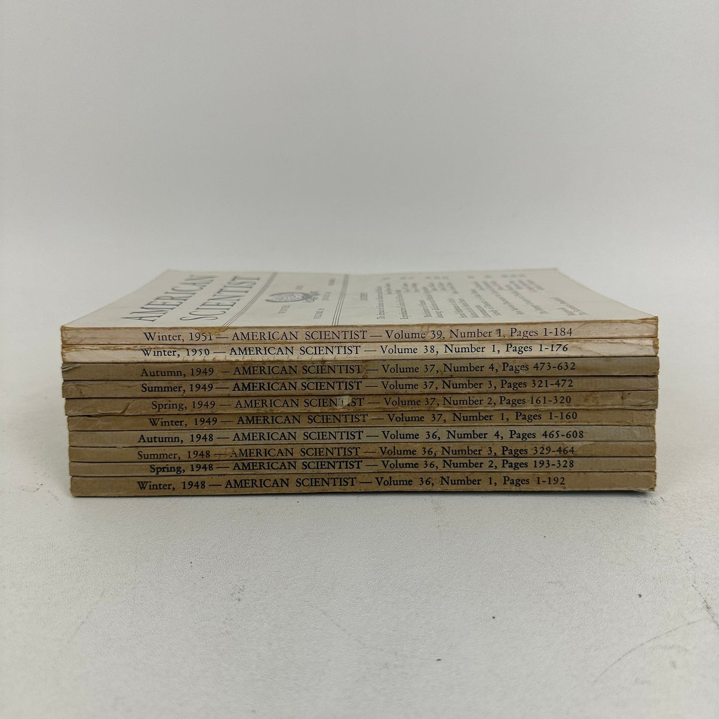 American Scientist Magazines 1948 to 1951 Lot of 10 Research Science Technology