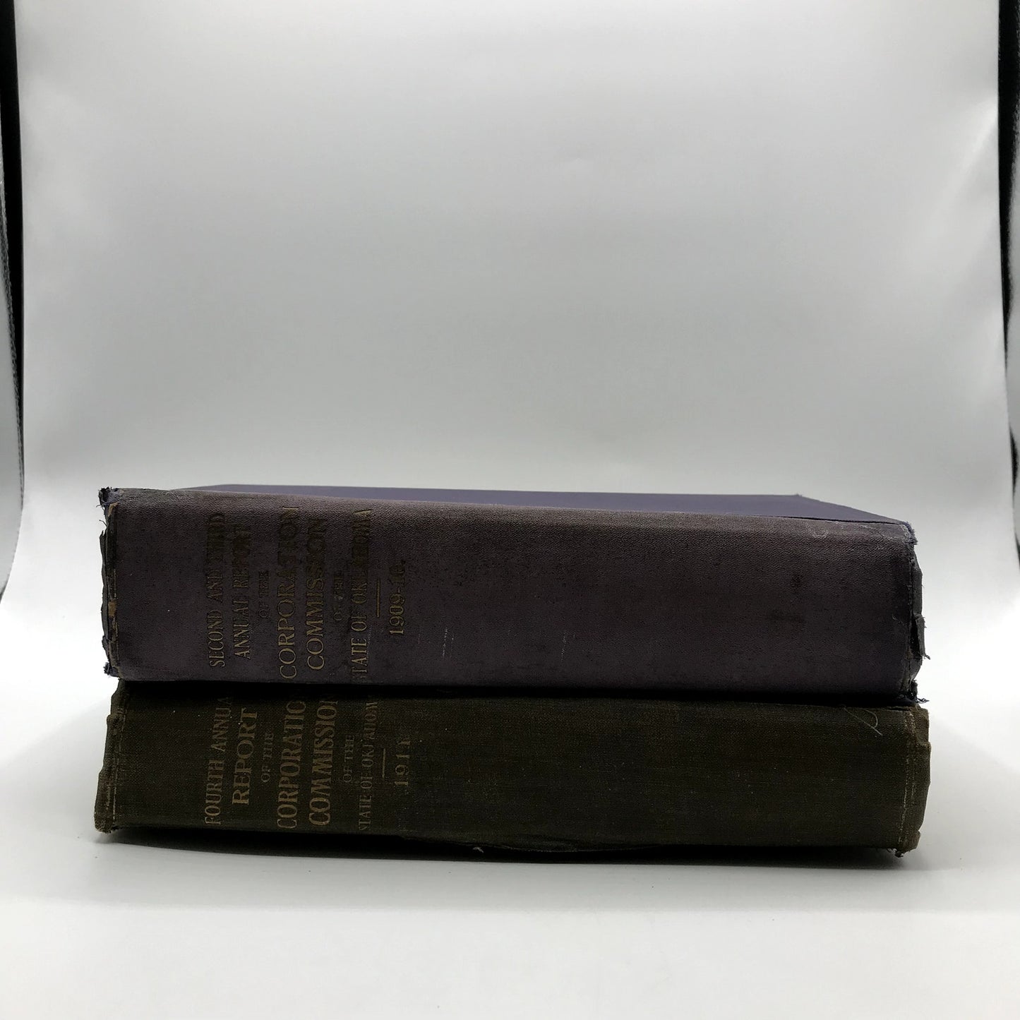 Oklahoma Corporation Commission Reports 1909-11 Lot of 2 Rare Hardcover Books