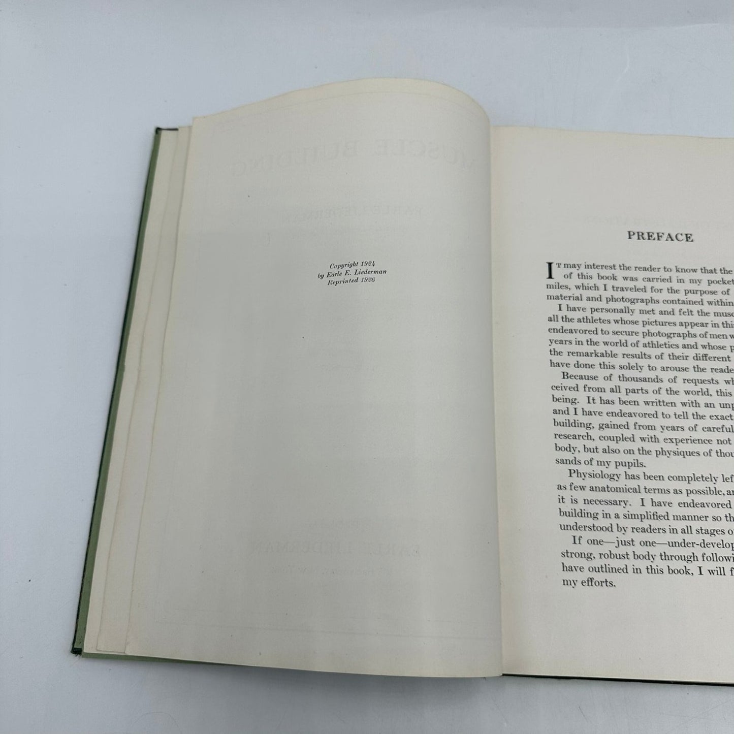 Muscle Building Earle Liederman 1924 Physical Culture Hardcover 1926 Reprint
