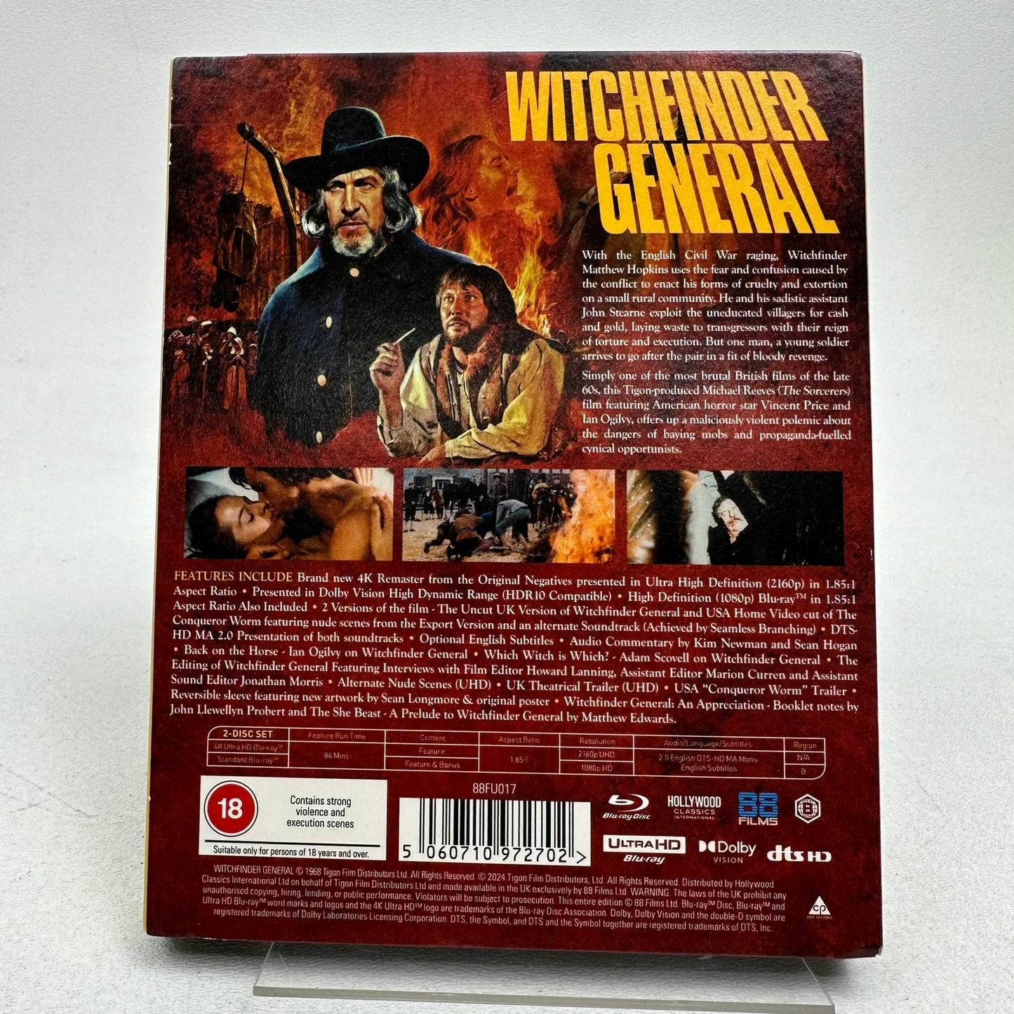 Witchfinder General 4K Ultra HD DVD Blu-ray 2-Disc Set Historical Folk Horror