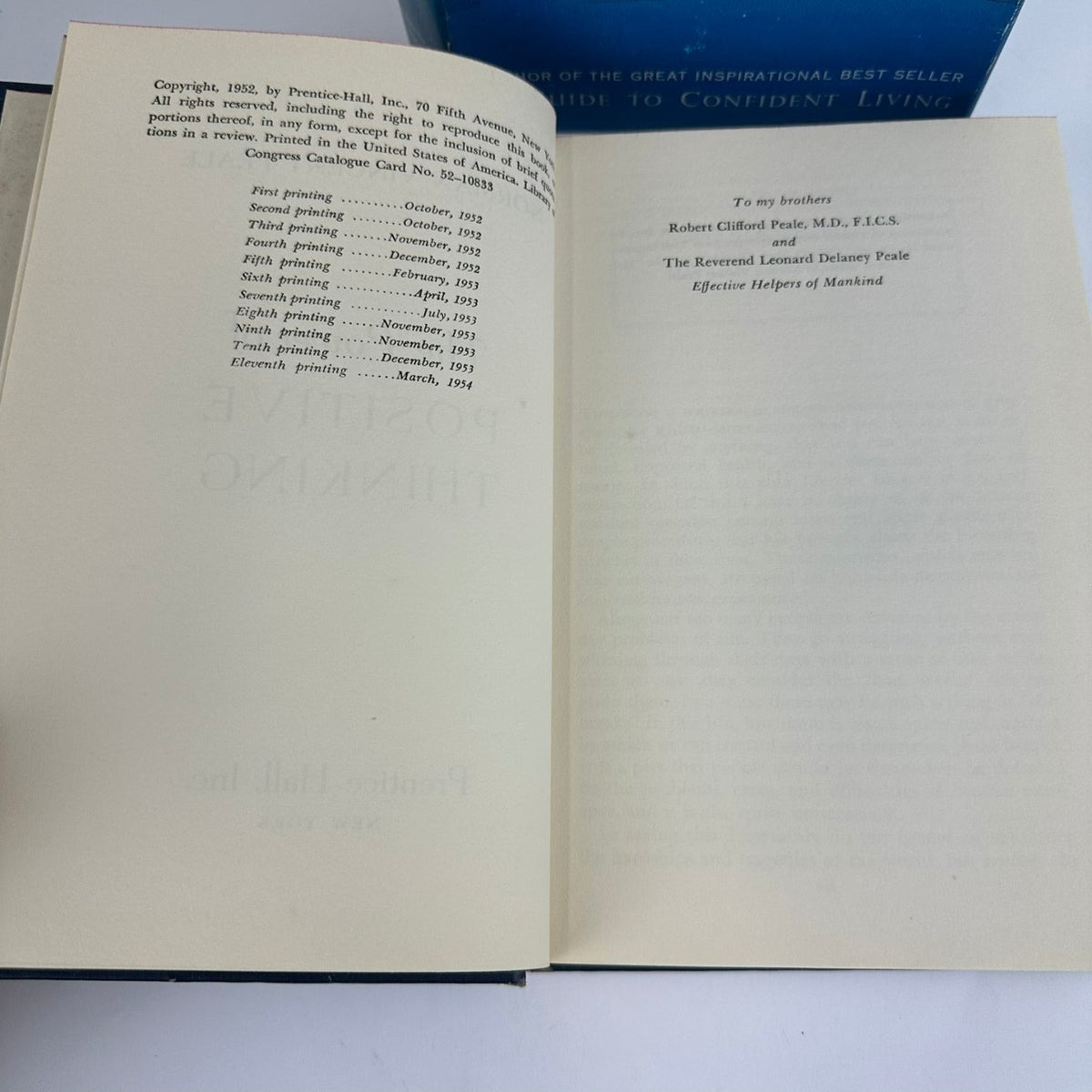 The Power of Positive Thinking Norman Vincent Peale 1952 Deluxe Gift Edition