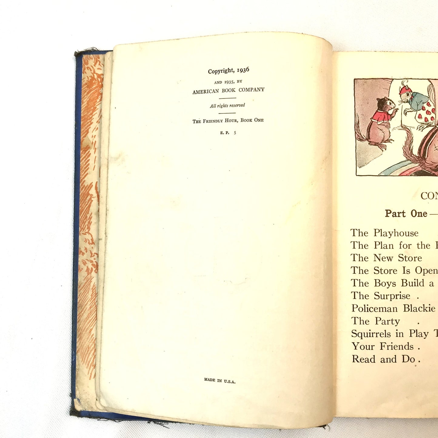 Playmates The Friendly Hour Book One Childrens Reading Primer Education 1936