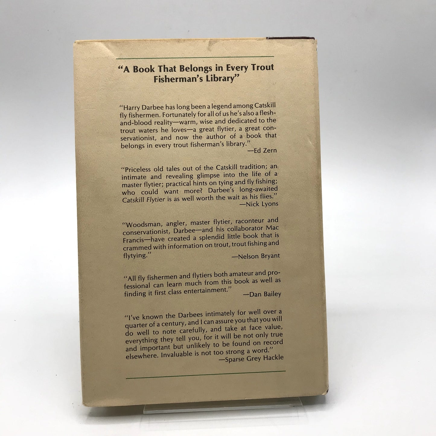 Catskill Flytier: My Life, Times & Techniques by Harry Darbee 1977 First Edition