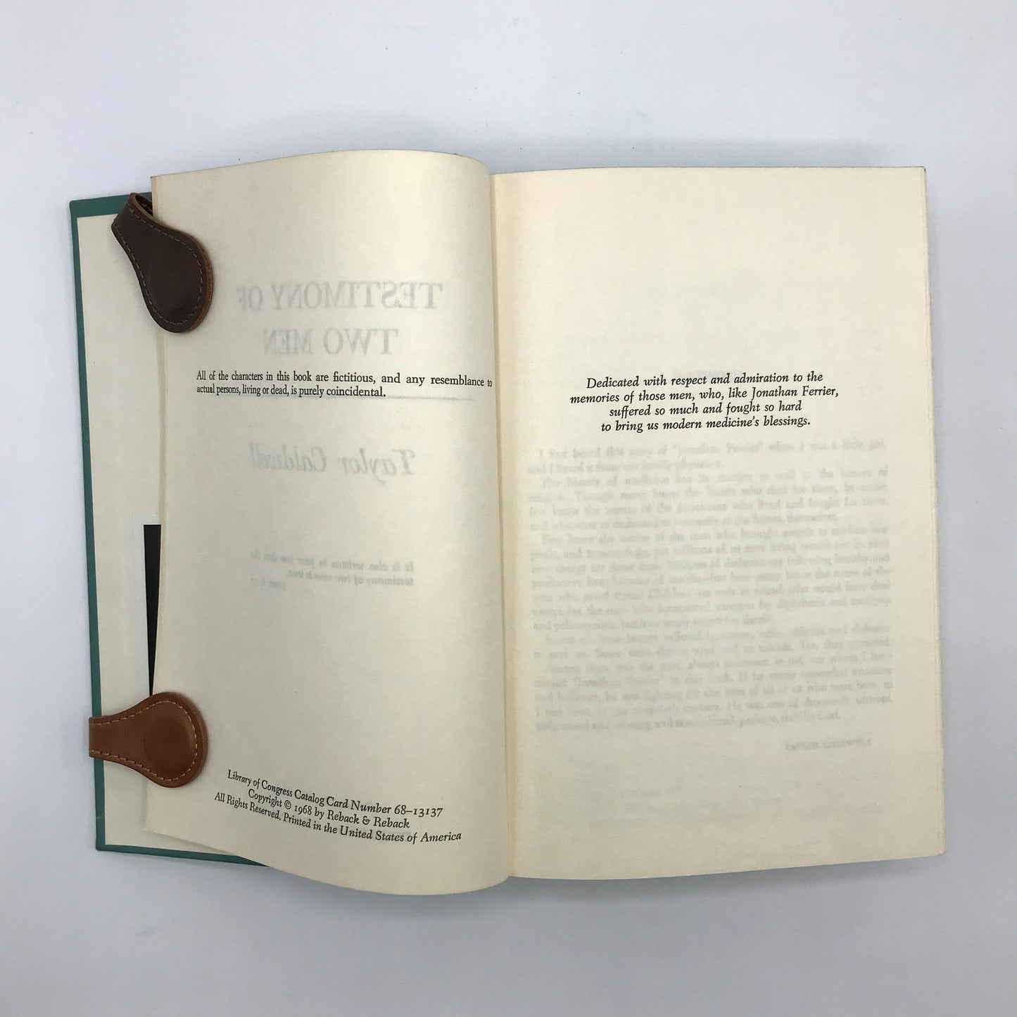 Testimony of Two Men Christian Novel Hardcover Book by Taylor Caldwell 1968