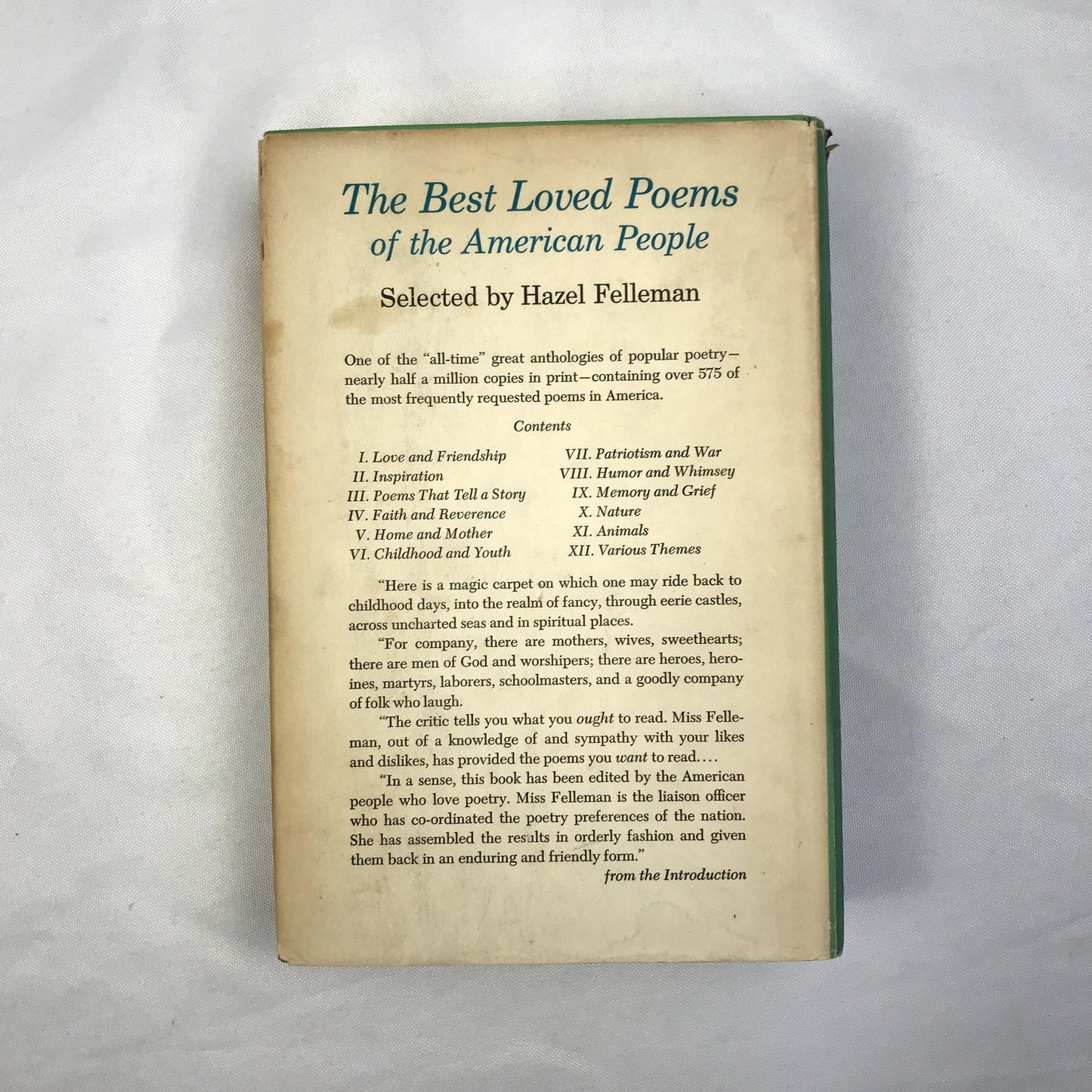 The Best Loved Poems of the American People by Hazel Felleman 1936 Hardcover