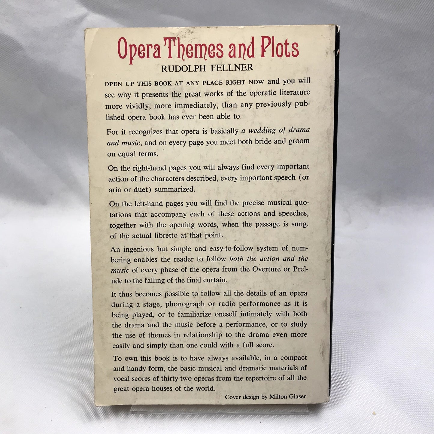 Opera Themes and Plots First Paperback Printing Book by Rudolph Fellner 1958