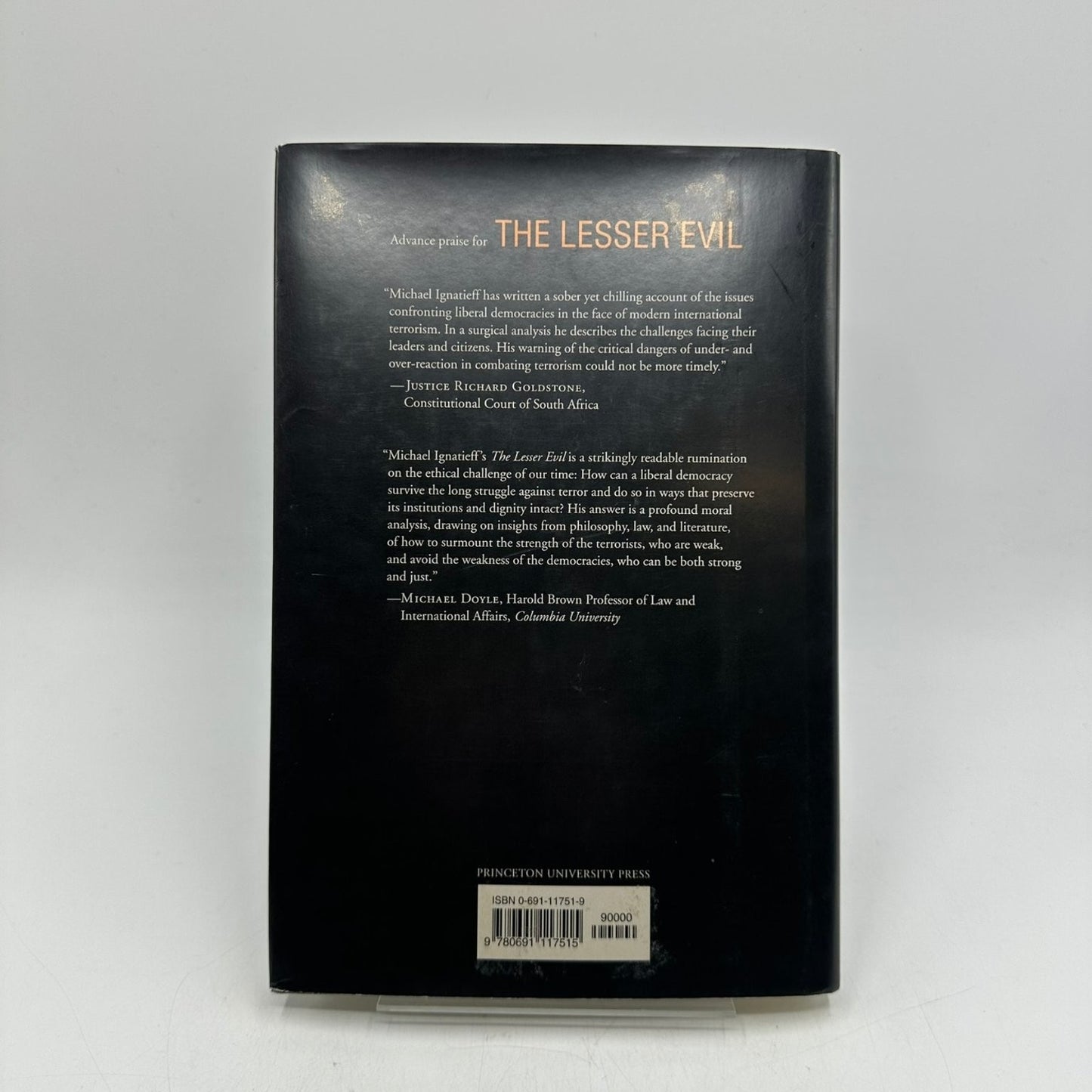 The Lesser Evil Michael Ignatieff 2004 Signed First Printing Political Ethics